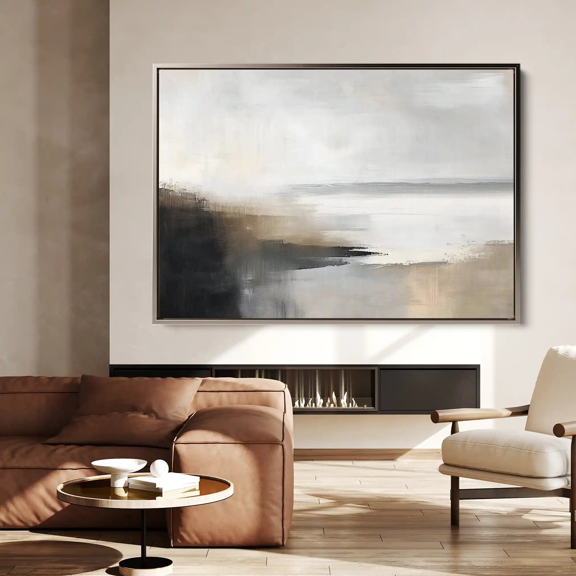 Abstract 444 Canvas Art 18" x 24" / 45 x 60 cm / Black