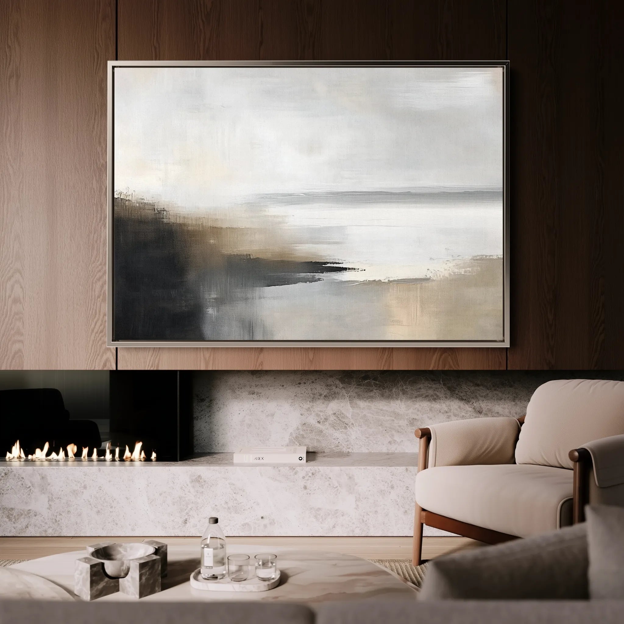 Abstract 444 Canvas Art 18" x 24" / 45 x 60 cm / Black
