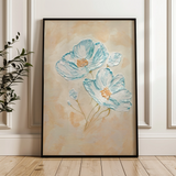 Floral 444 Canvas Art 18" x 24" / 45 x 60 cm / Black