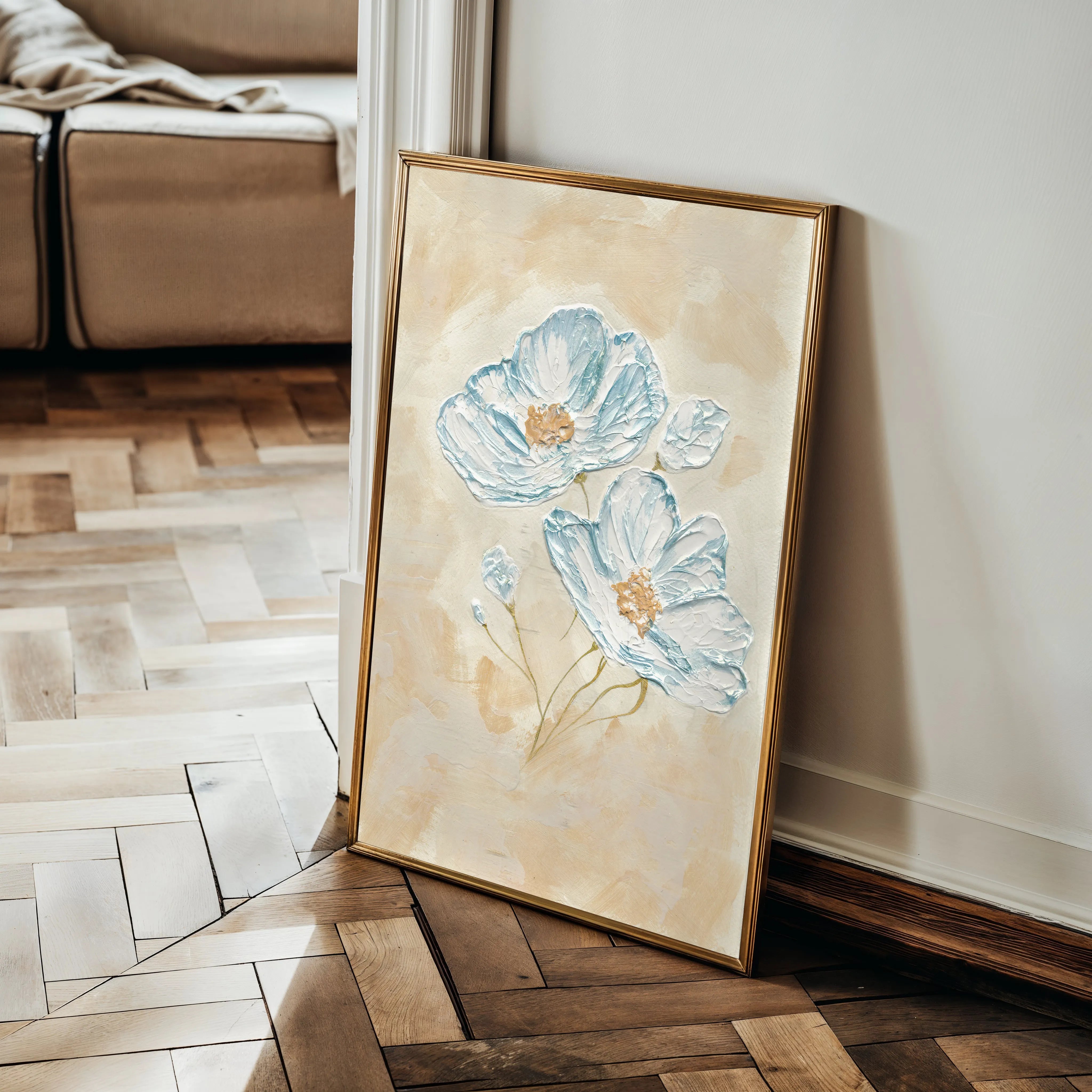 Floral 444 Canvas Art 18" x 24" / 45 x 60 cm / Black