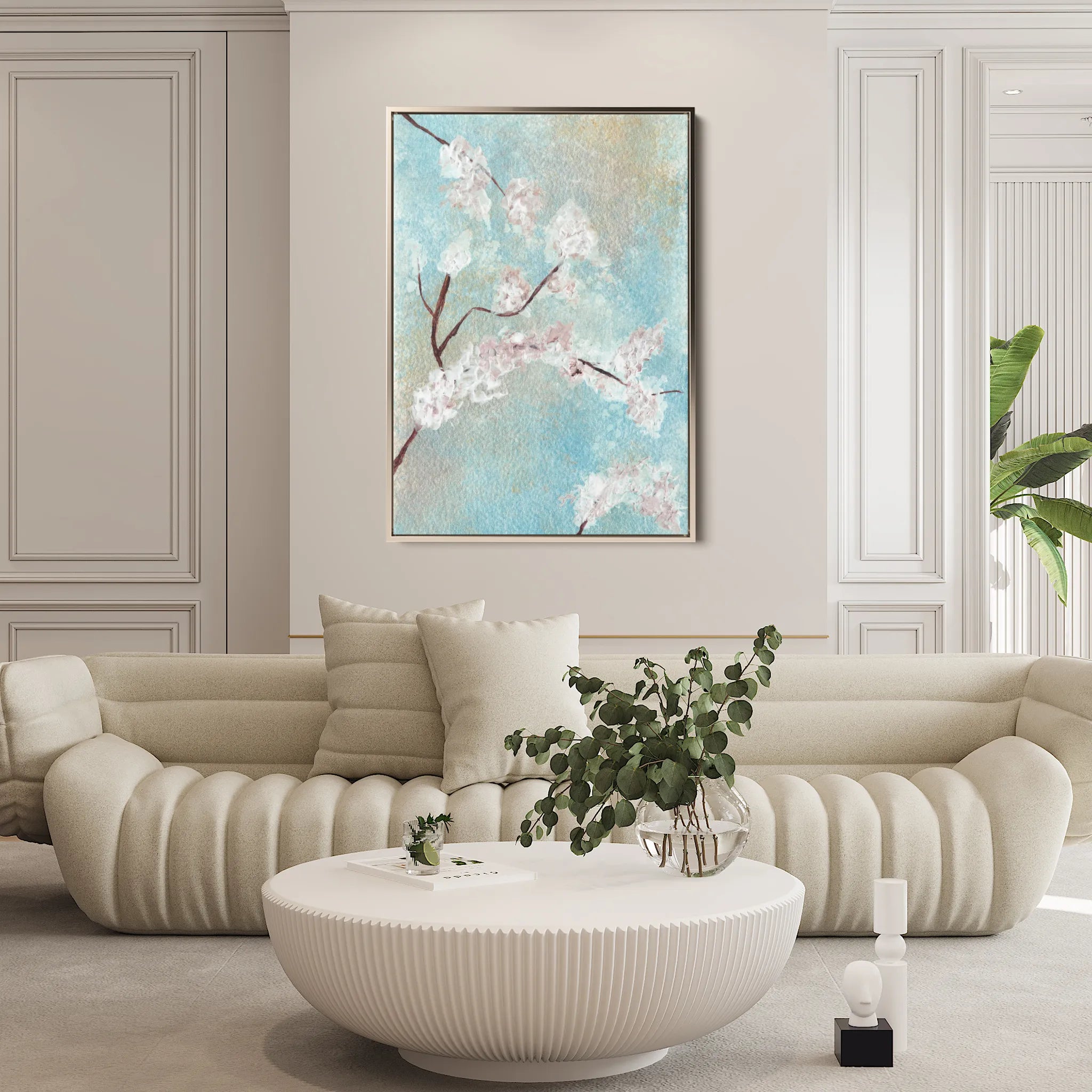 Floral 445 Canvas Art 18" x 24" / 45 x 60 cm / Black