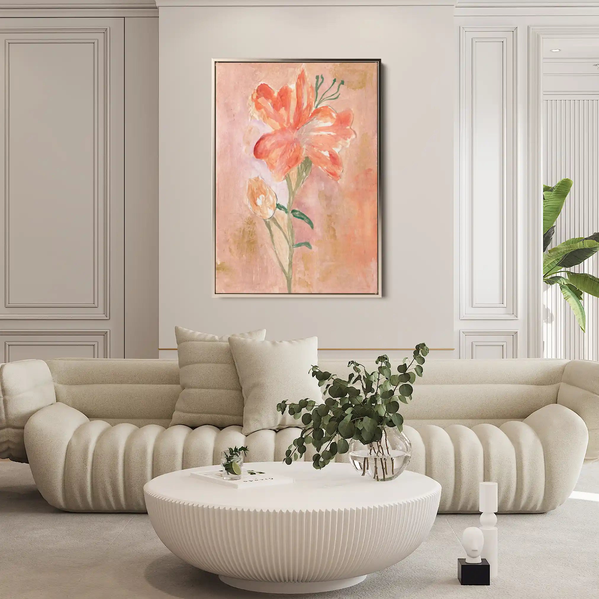 Floral 446 Canvas Art 60 x 40 cm / Black