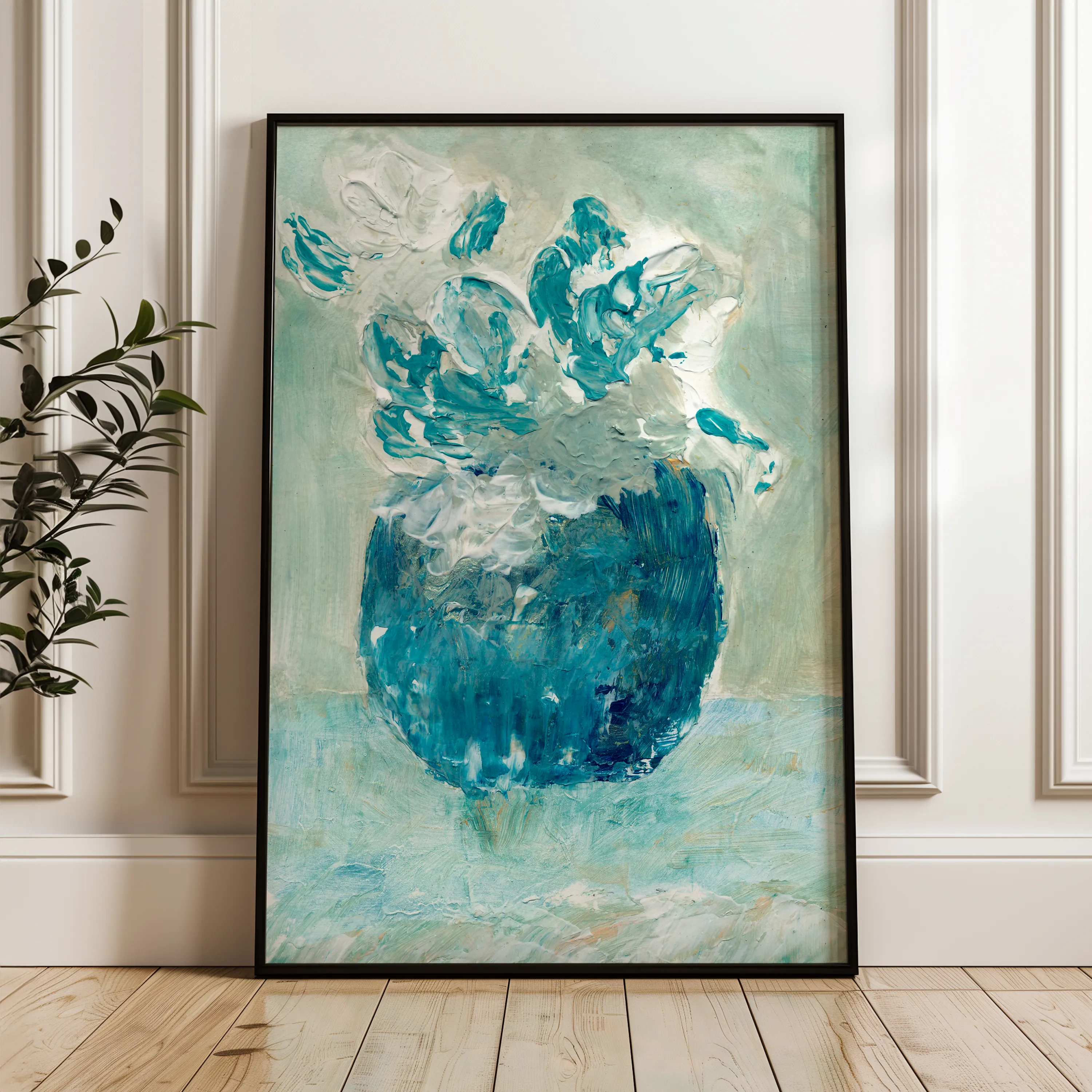 Floral 447 Canvas Art 18" x 24" / 45 x 60 cm / Black