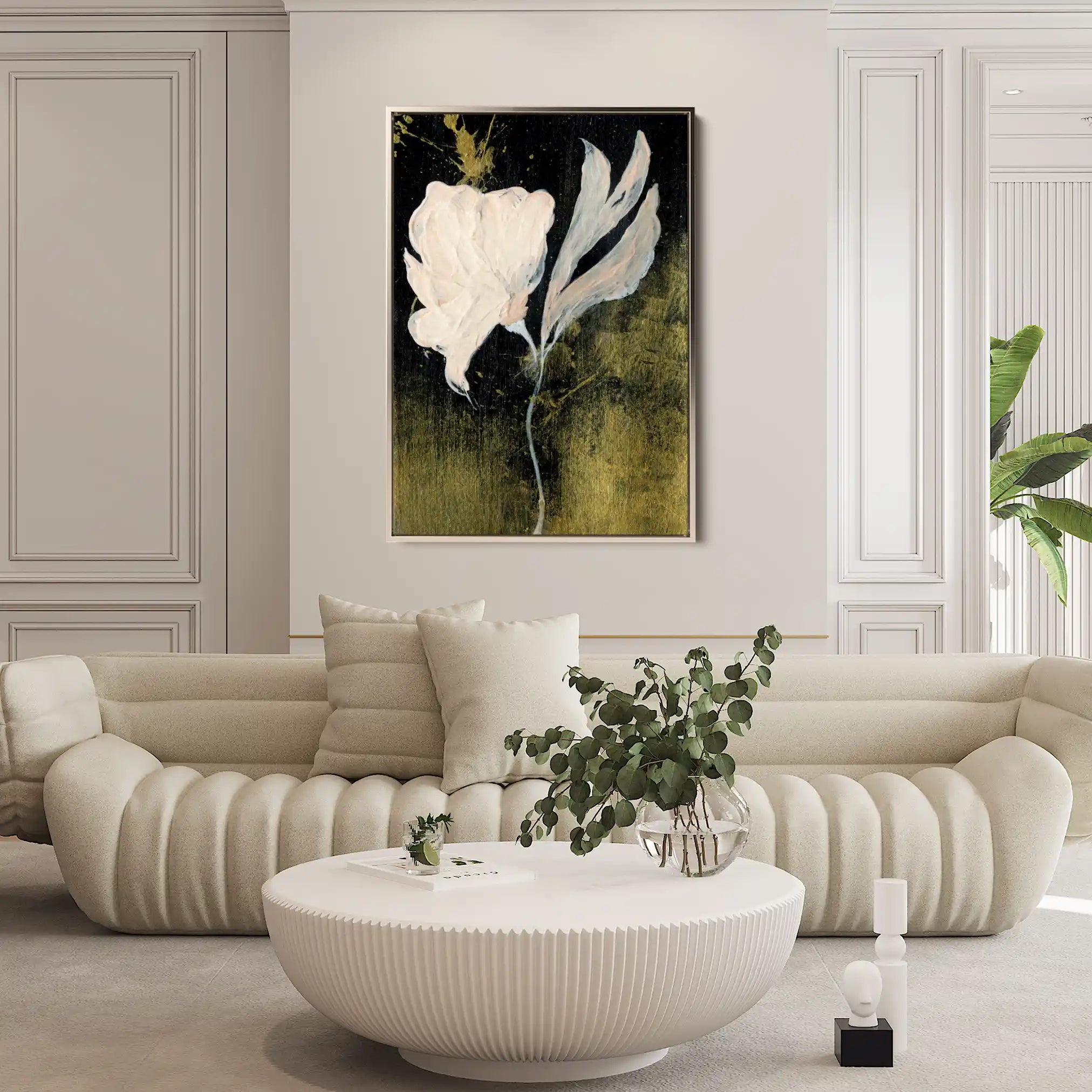 Floral 448 Canvas Art 60 x 40 cm / Black