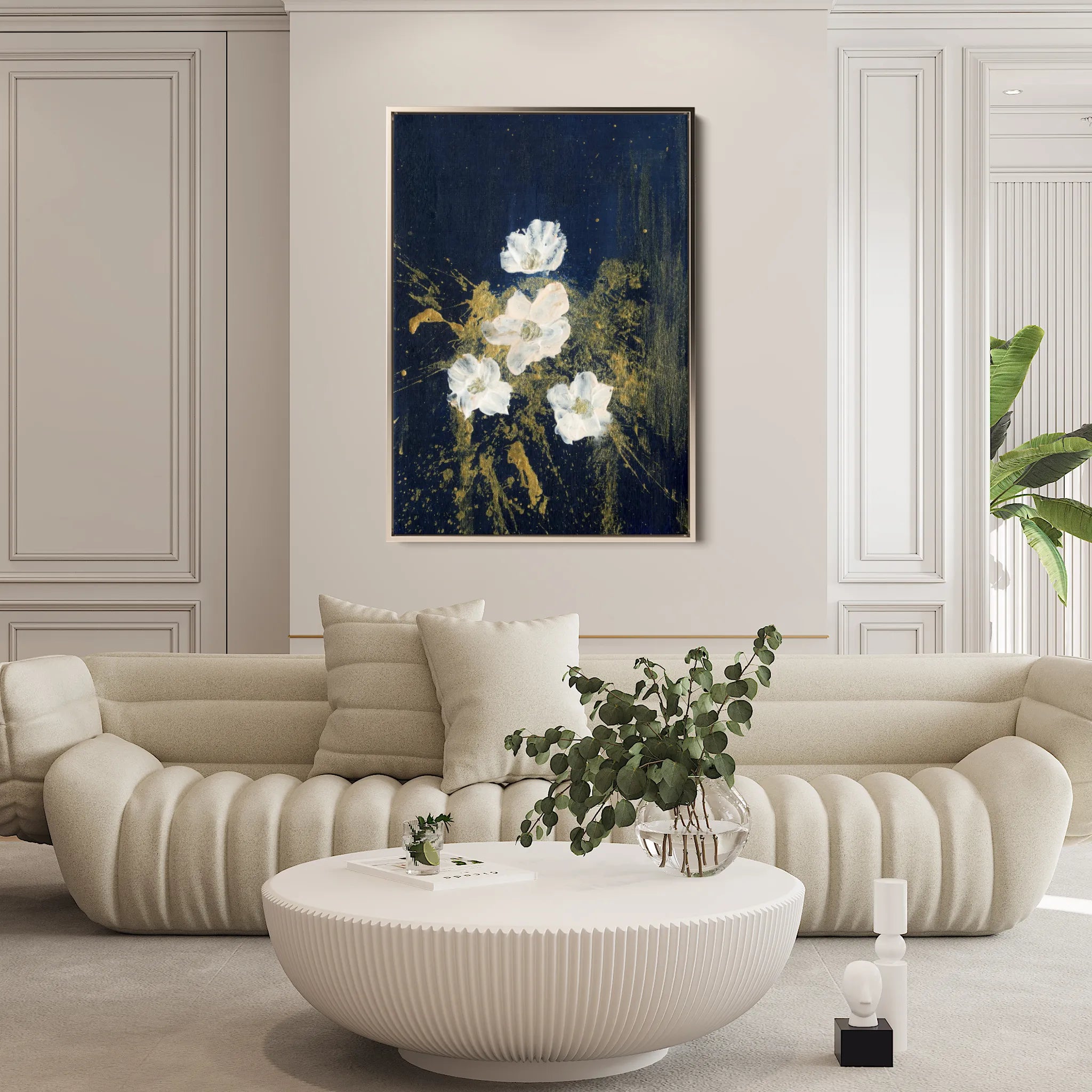 Floral 449 Canvas Art 18" x 24" / 45 x 60 cm / Black