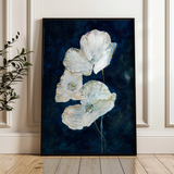 Floral 450 Canvas Art 18" x 24" / 45 x 60 cm / Black