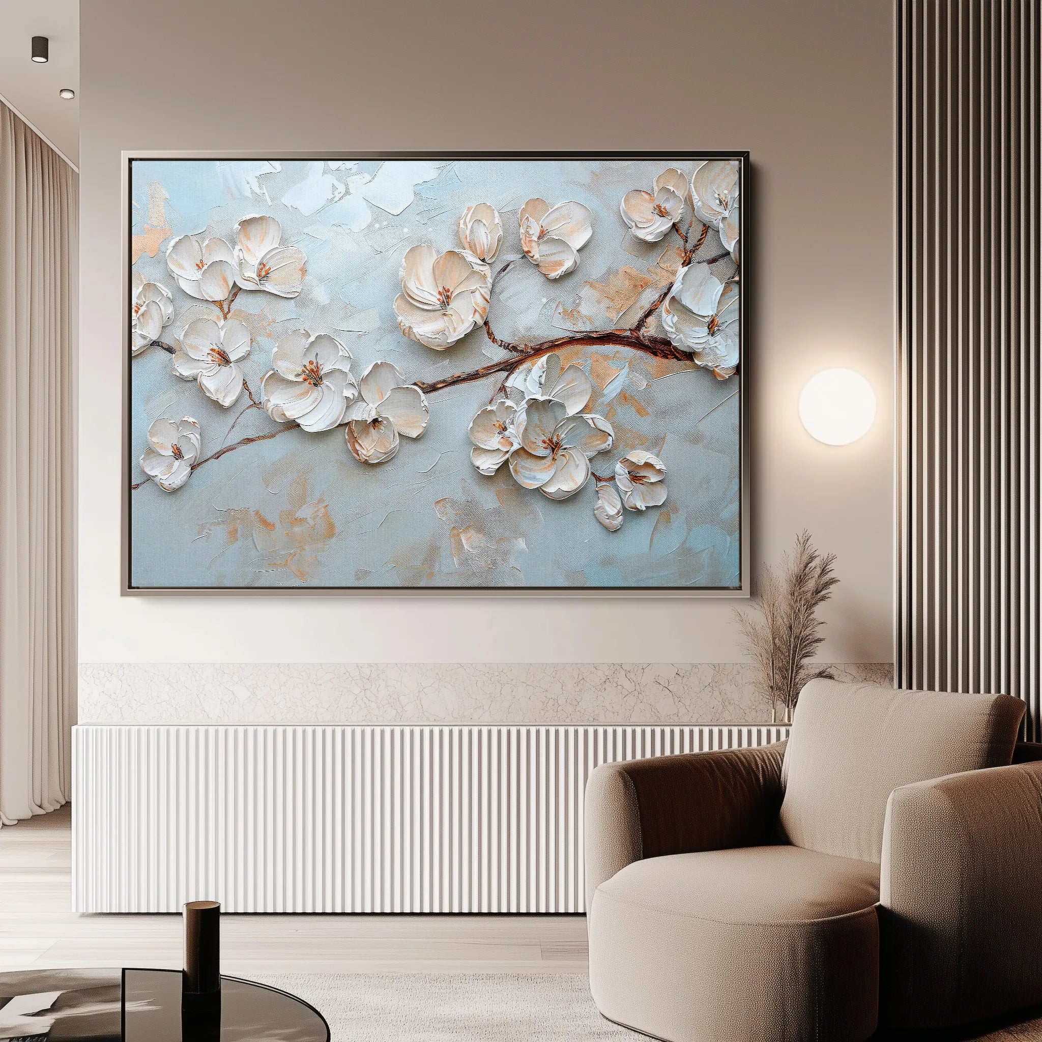 Floral 451 Canvas Art 18" x 24" / 45 x 60 cm / Black