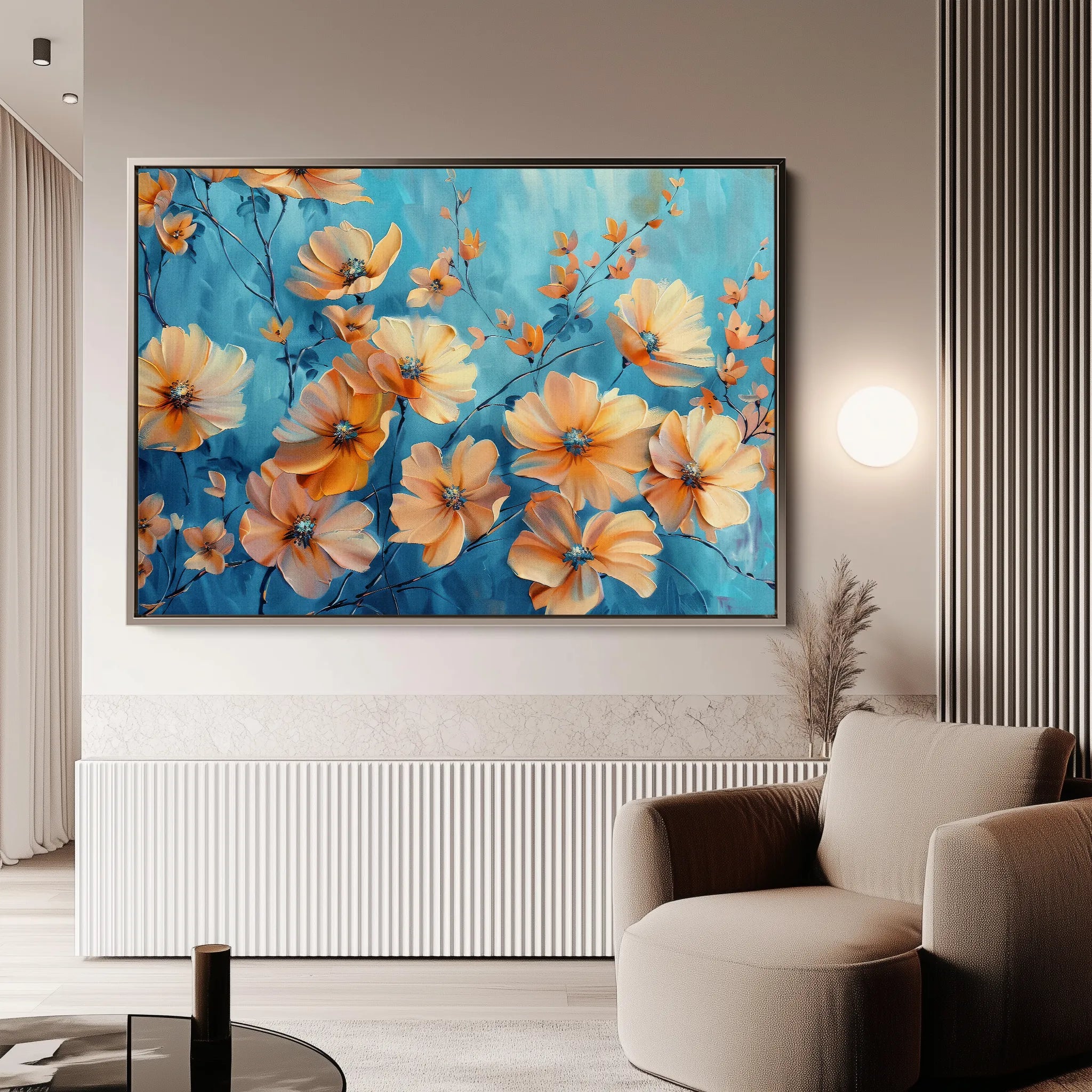 Floral 452 Canvas Art 18" x 24" / 45 x 60 cm / Black
