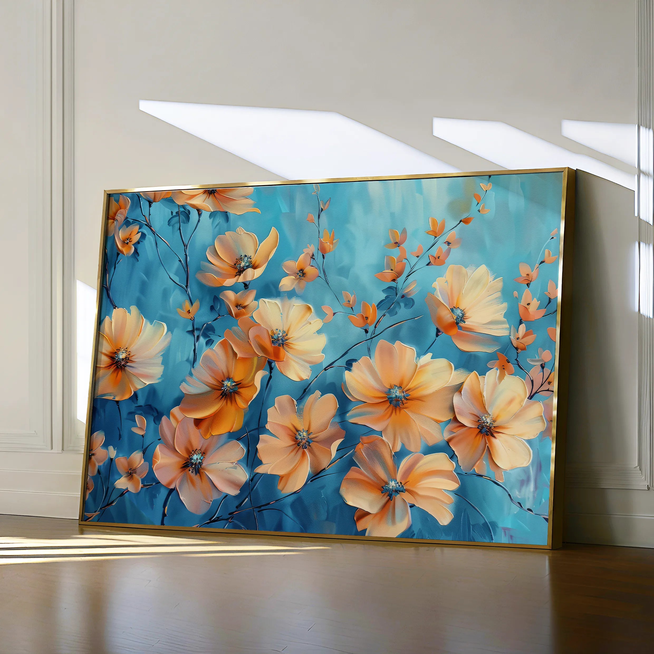 Floral 452 Canvas Art 18" x 24" / 45 x 60 cm / Black