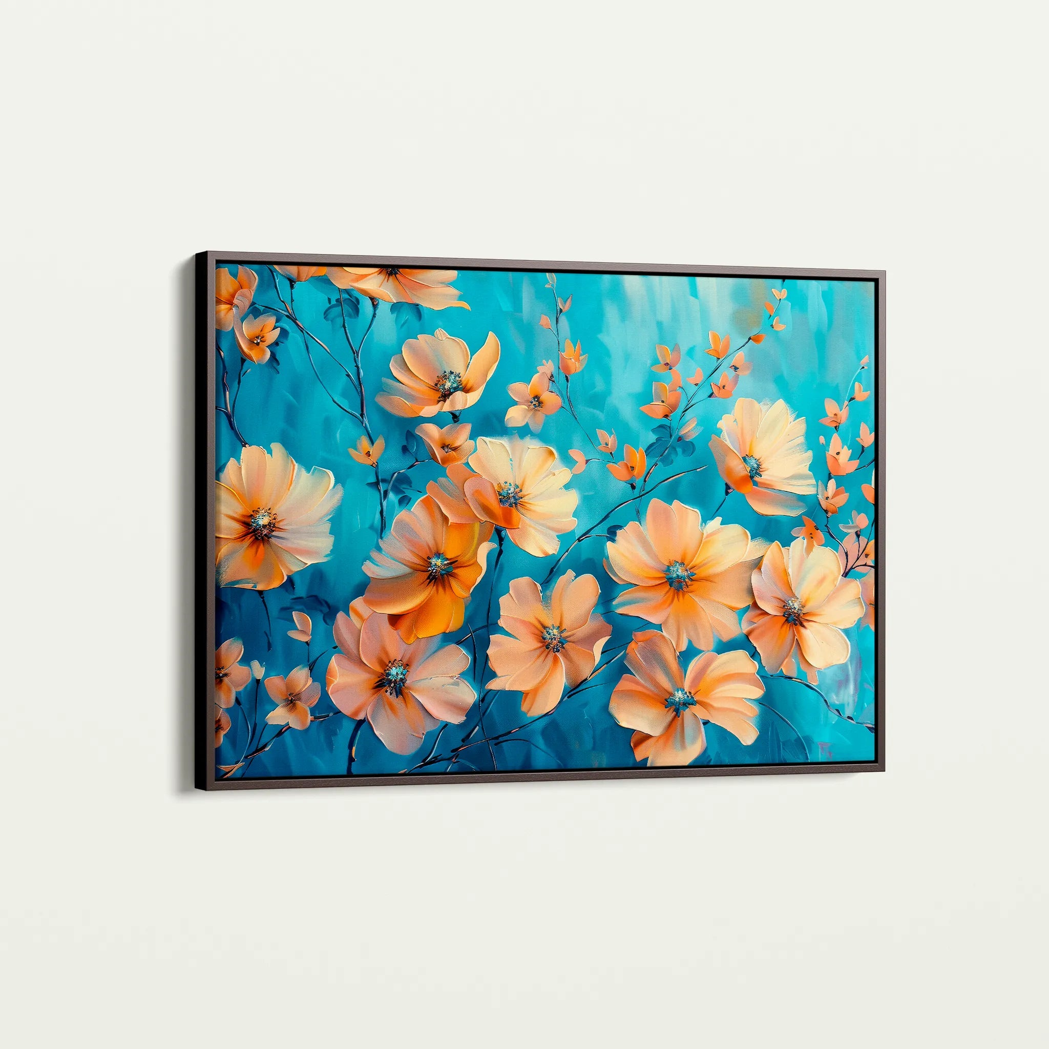 Floral 452 Canvas Art 18" x 24" / 45 x 60 cm / Black