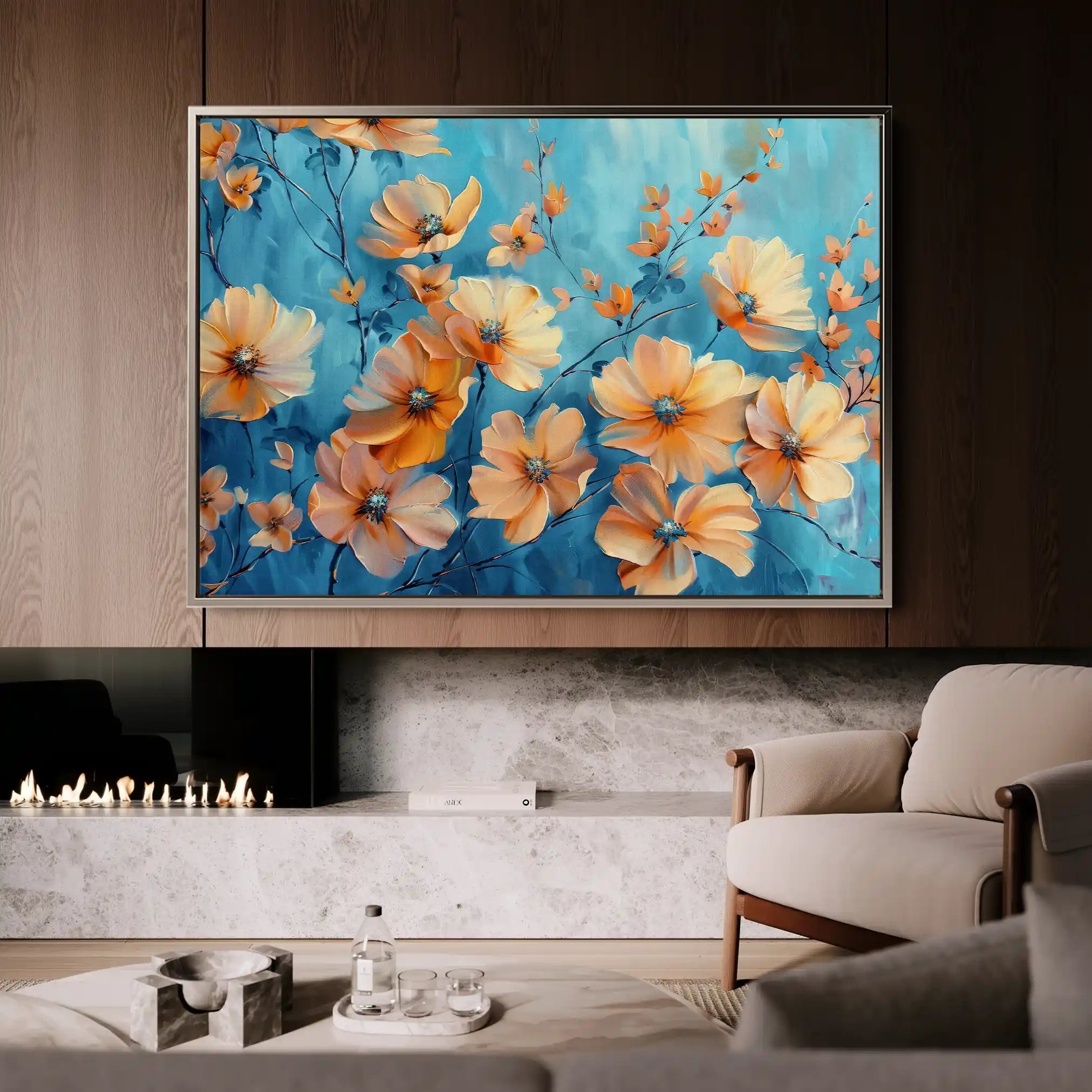 Floral 452 Canvas Art 60 x 40 cm / Black