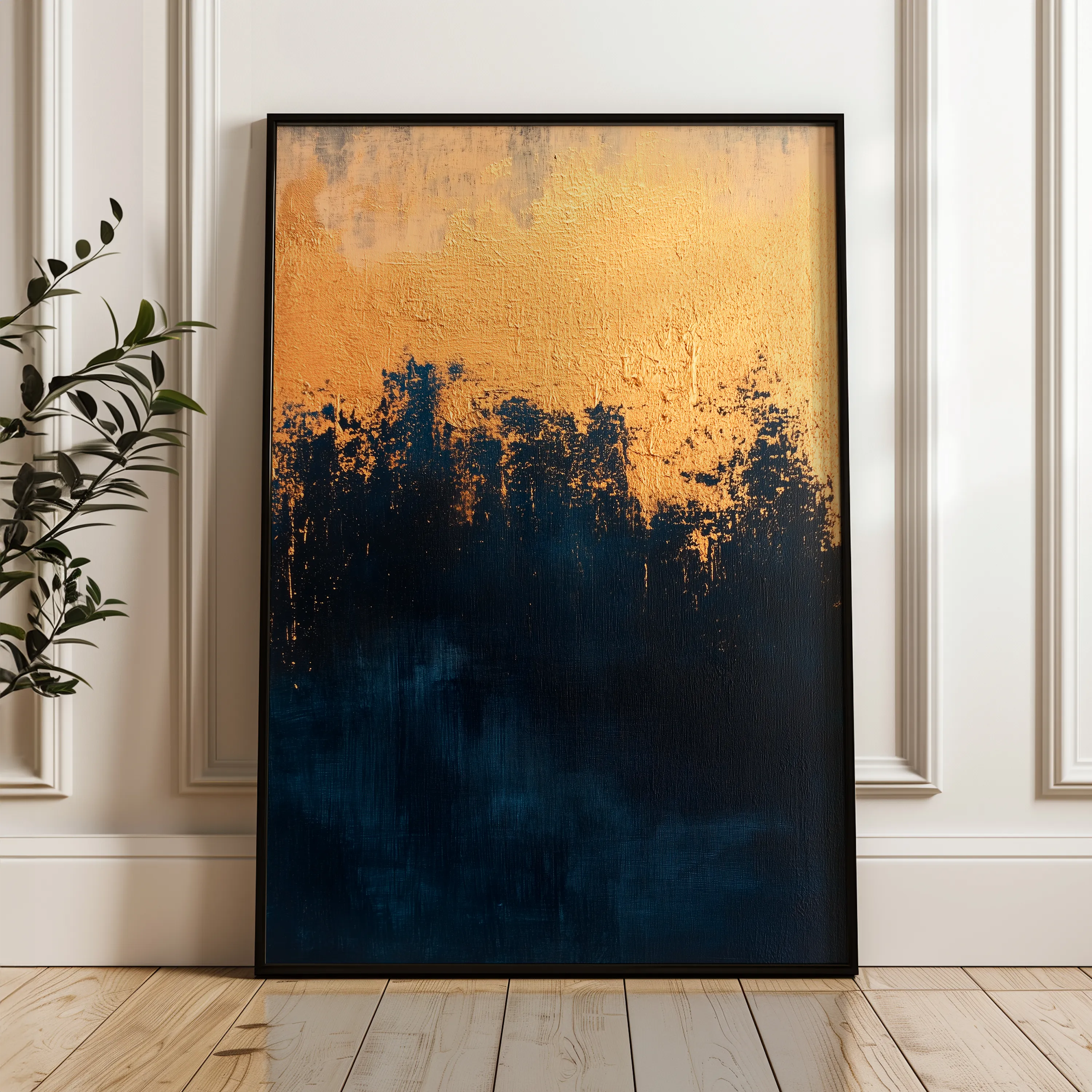 Abstract 454 Canvas Art 18" x 24" / 45 x 60 cm / Black