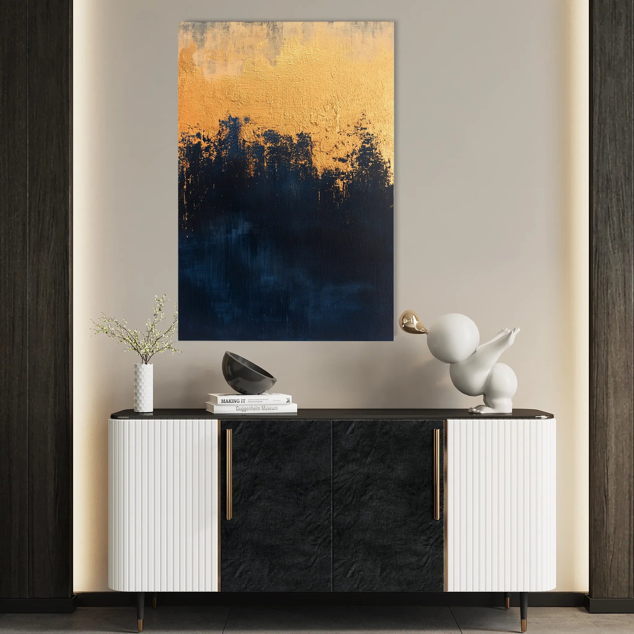 Abstract 454 Canvas Art 18" x 24" / 45 x 60 cm / Black