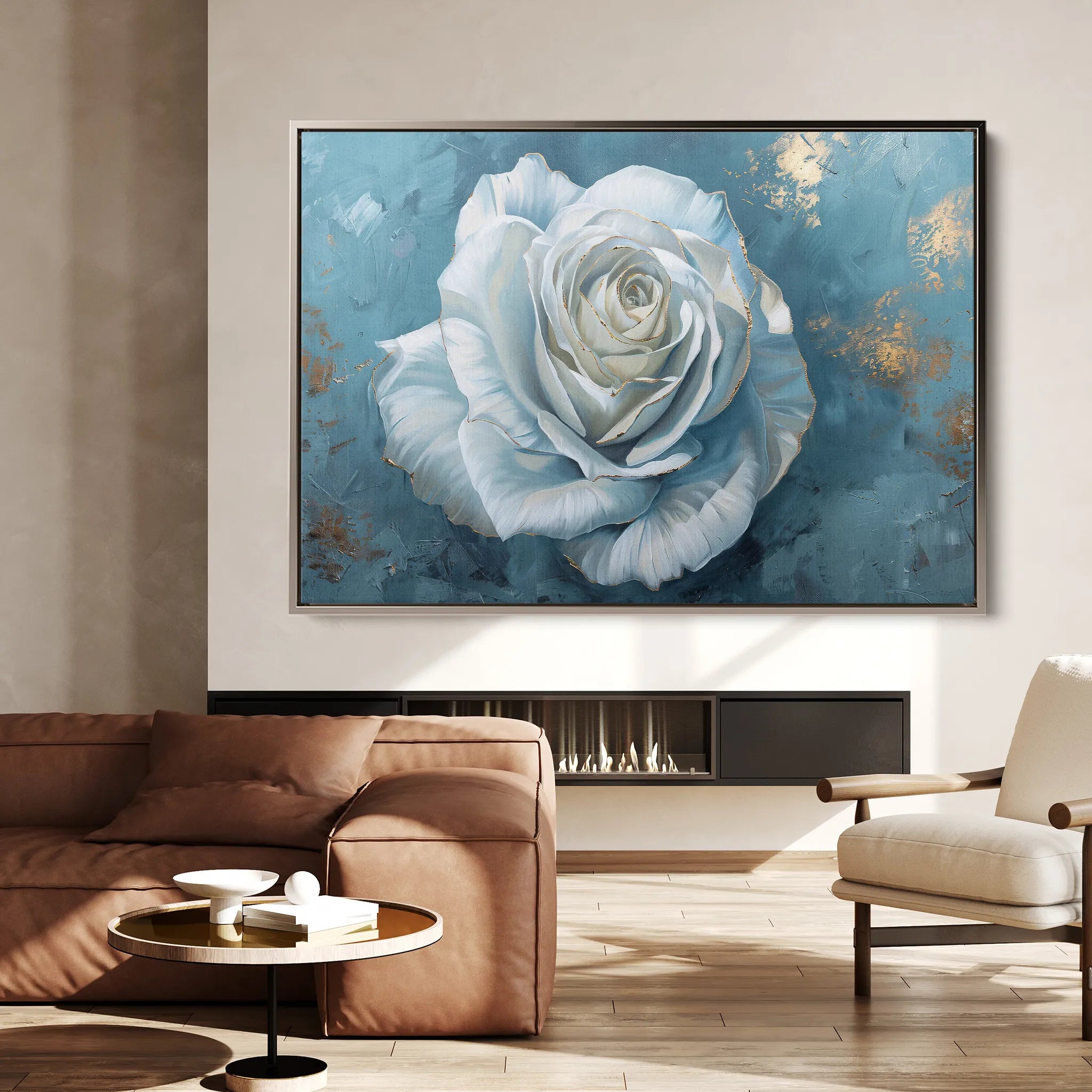 Floral 454 Canvas Art 18" x 24" / 45 x 60 cm / Black