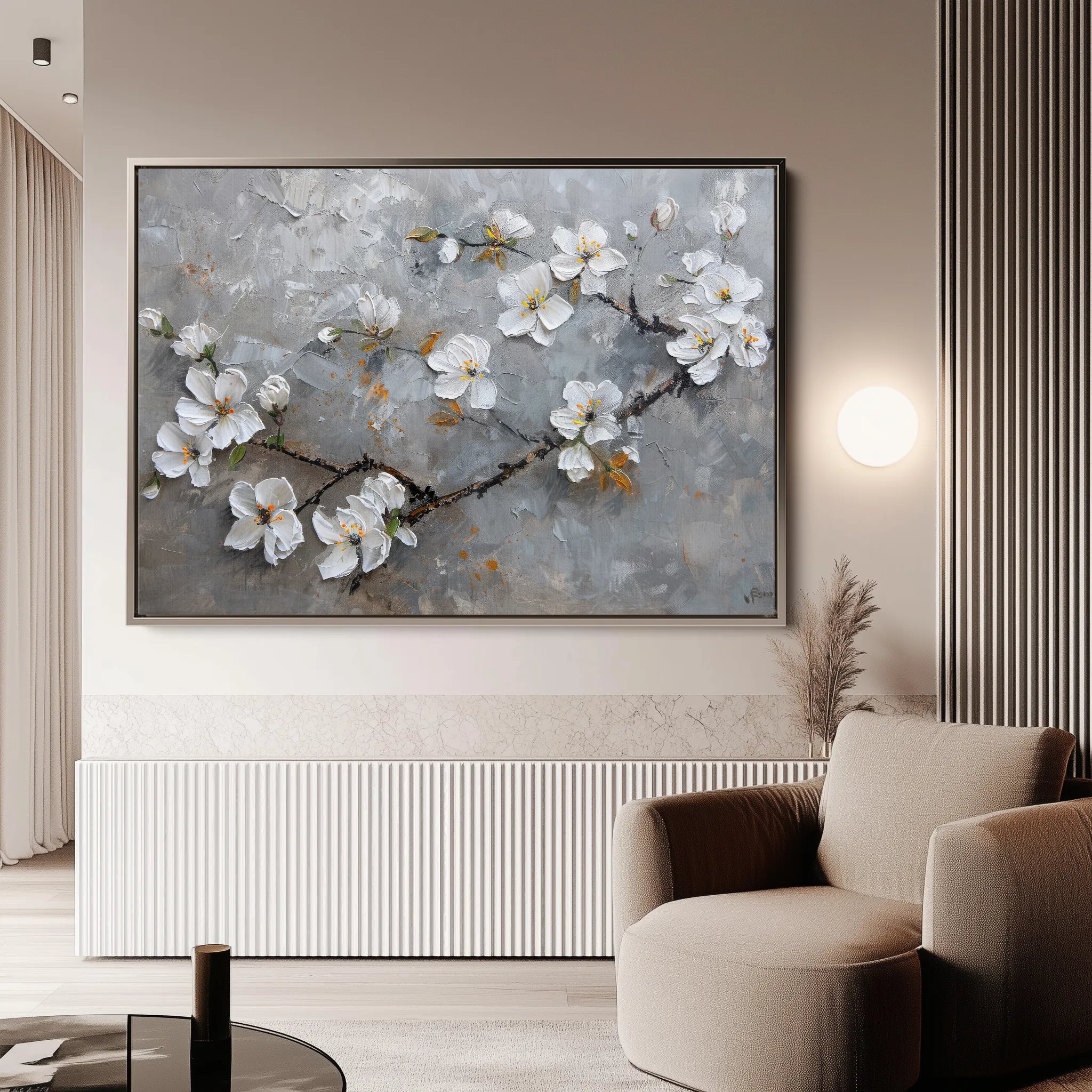 Floral 455 Canvas Art 18" x 24" / 45 x 60 cm / Black