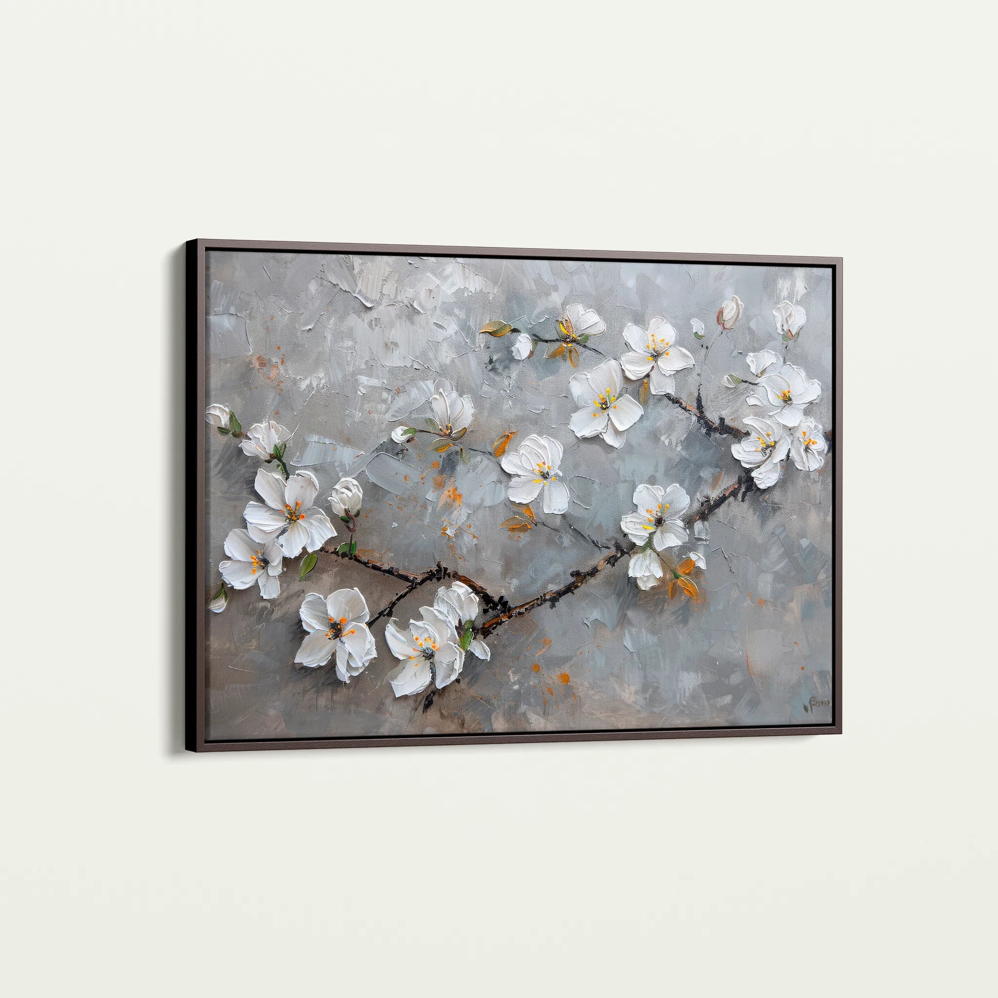Floral 455 Canvas Art 18" x 24" / 45 x 60 cm / Black