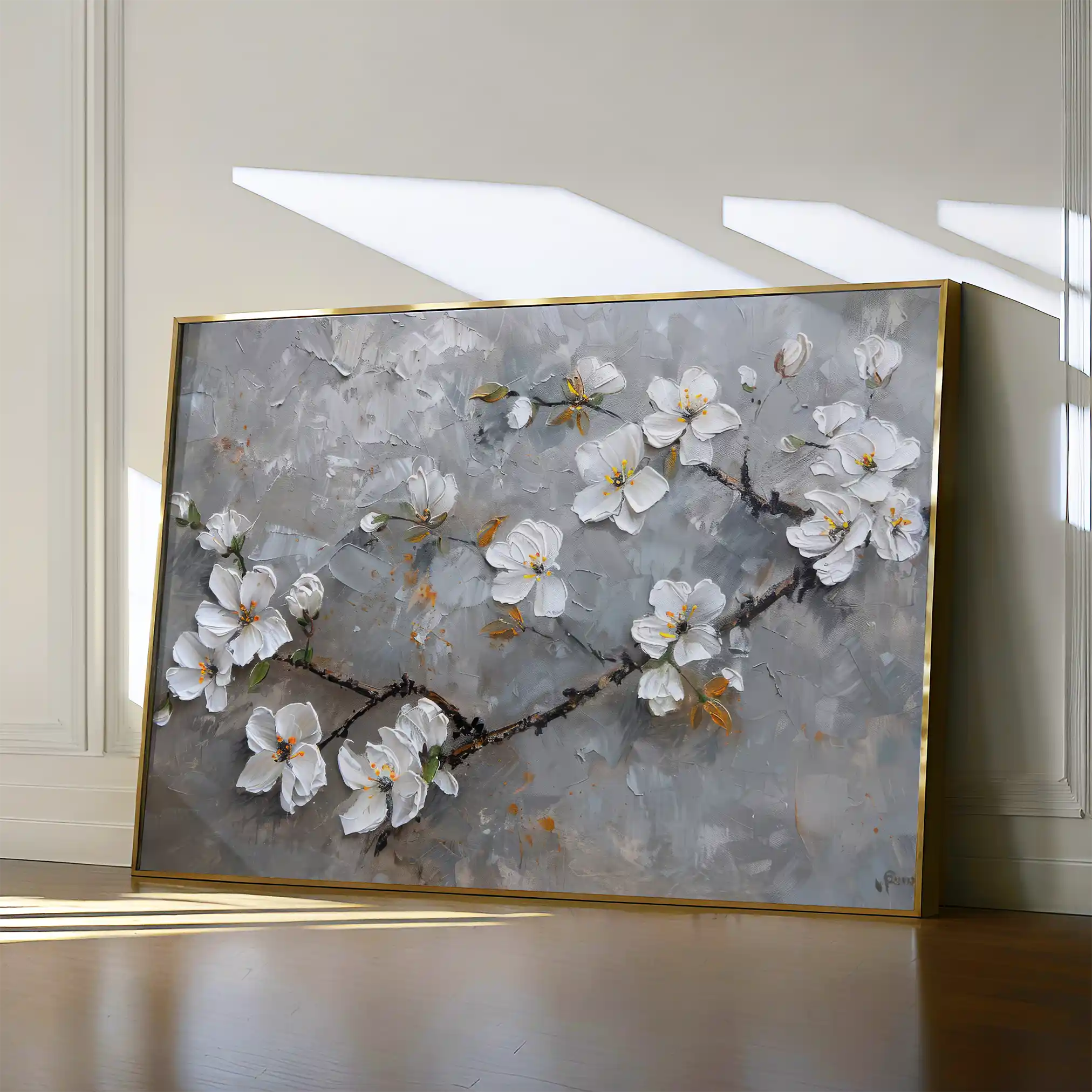 Floral 455 Canvas Art 60 x 40 cm / Black