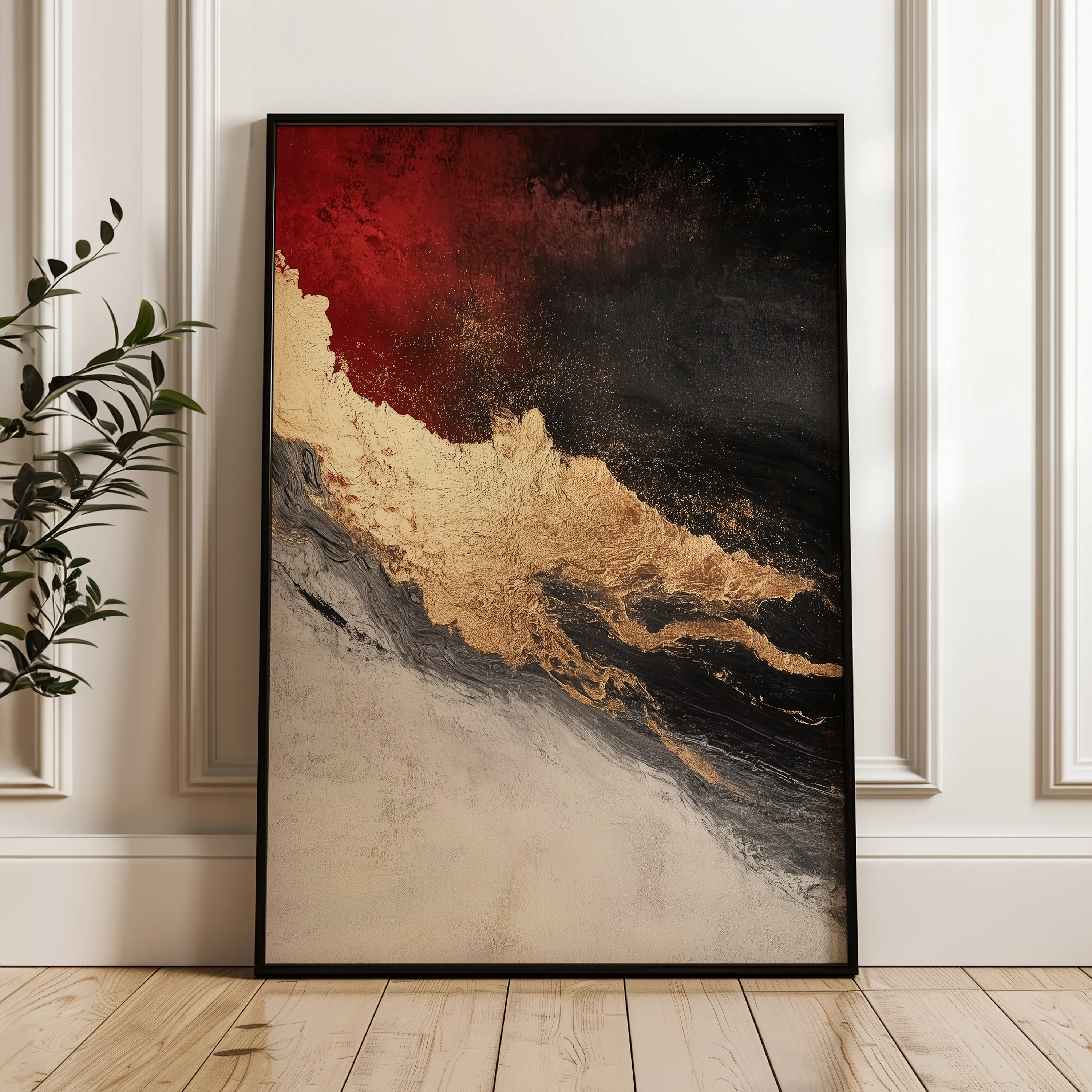 Abstract 456 Canvas Art 18" x 24" / 45 x 60 cm / Black