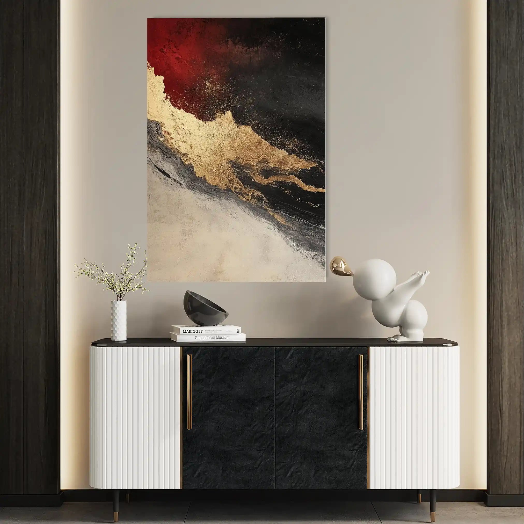 Abstract 456 Canvas Art 60 x 40 cm / Black