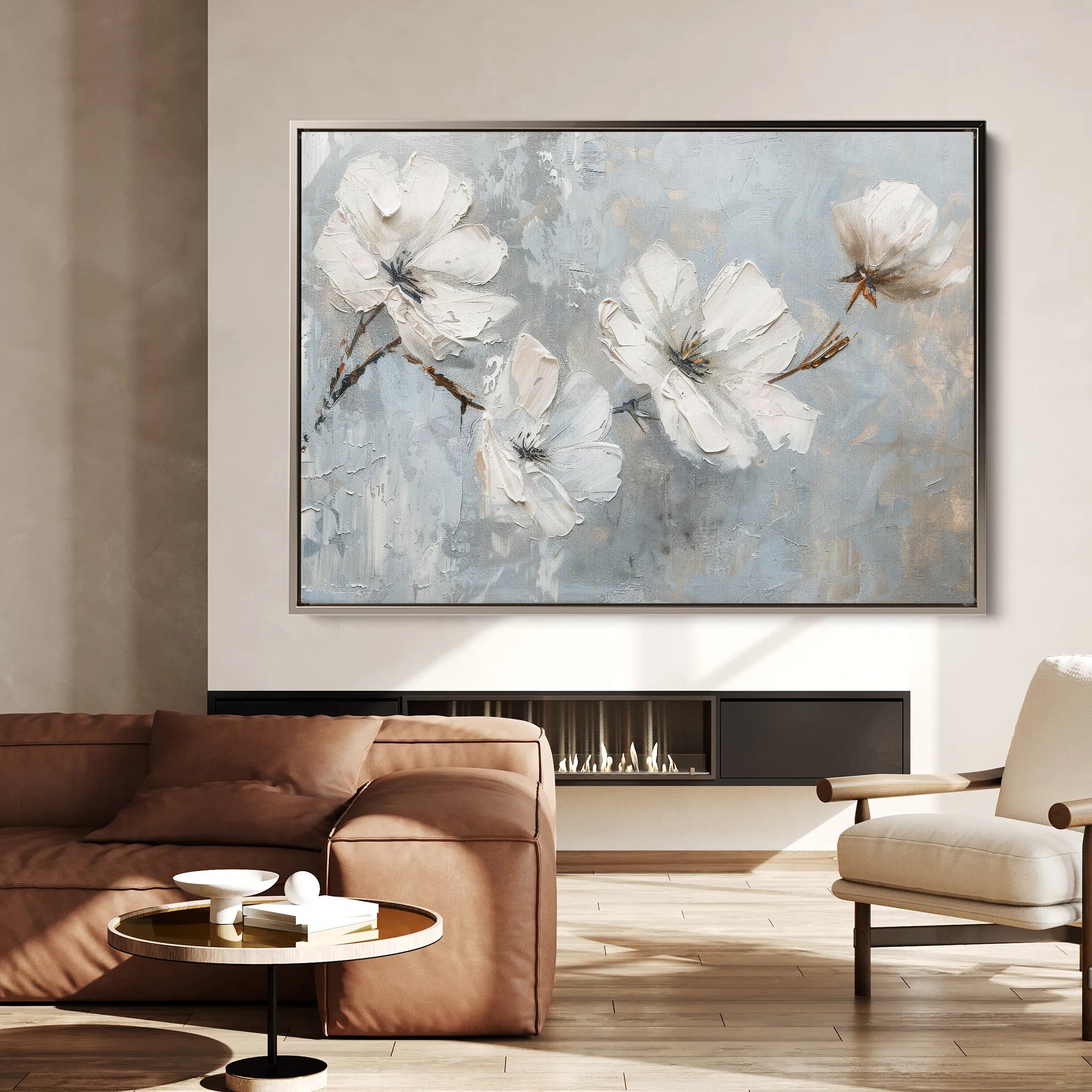 Floral 457 Canvas Art 18" x 24" / 45 x 60 cm / Black