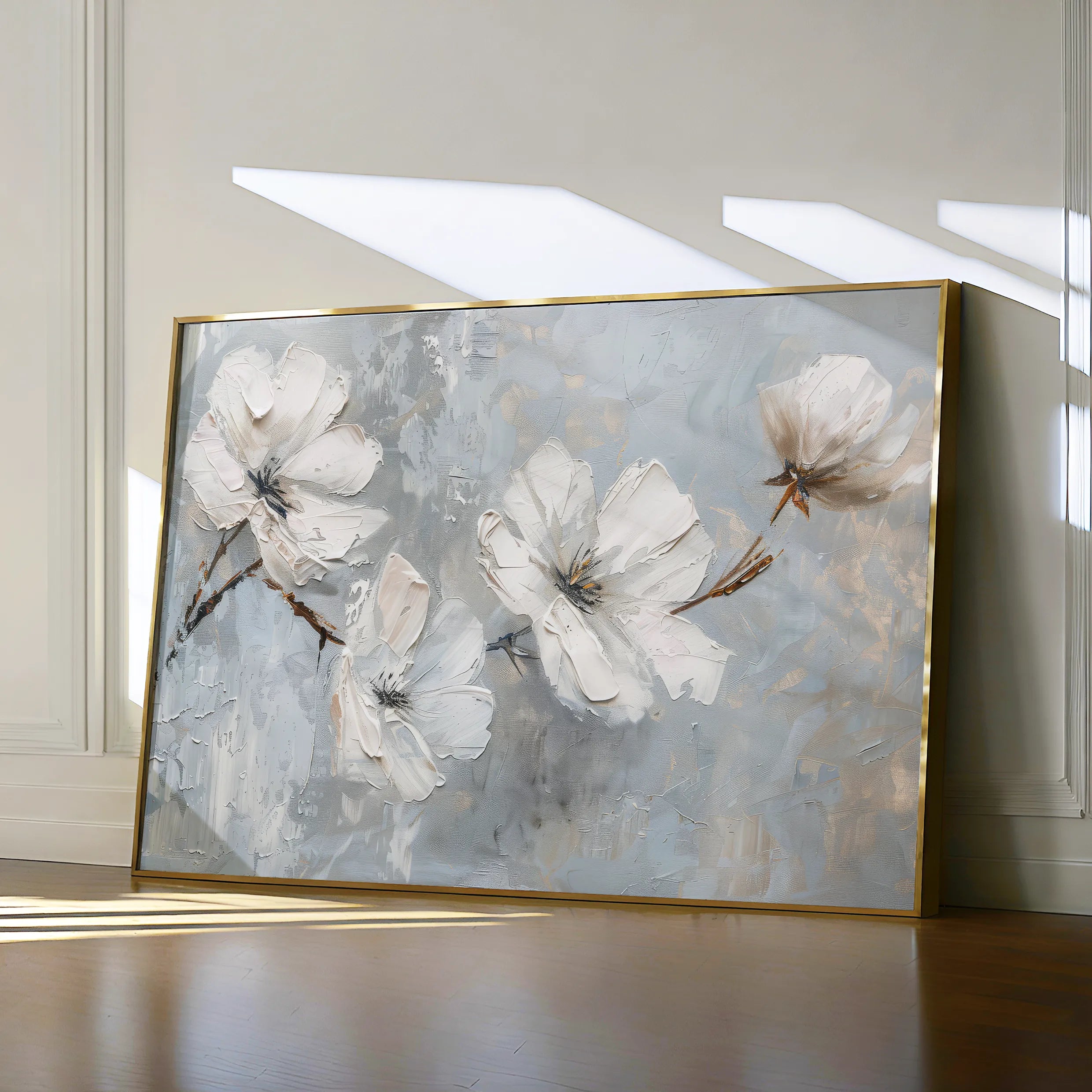 Floral 457 Canvas Art 18" x 24" / 45 x 60 cm / Black