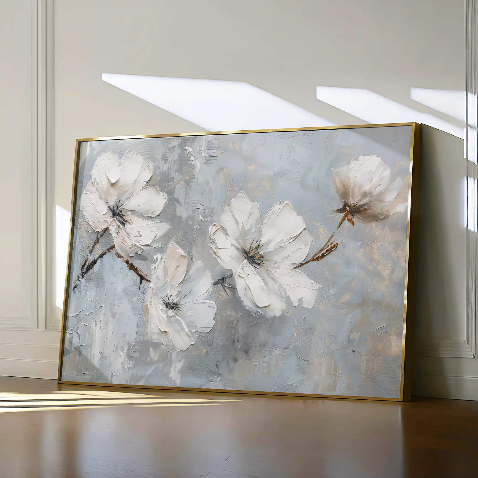 Floral 457 Canvas Art 60 x 40 cm / Black