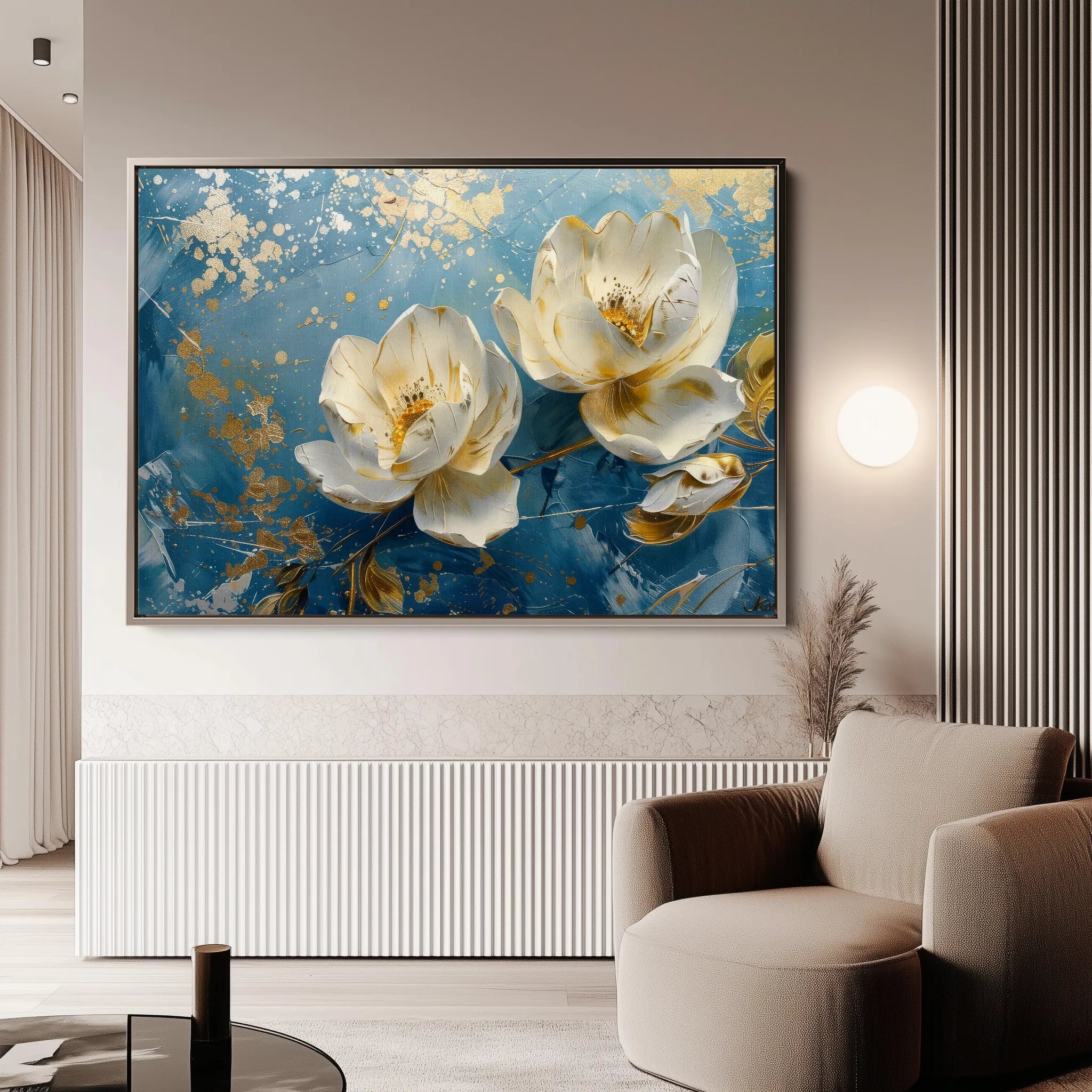 Floral 458 Canvas Art 18" x 24" / 45 x 60 cm / Black