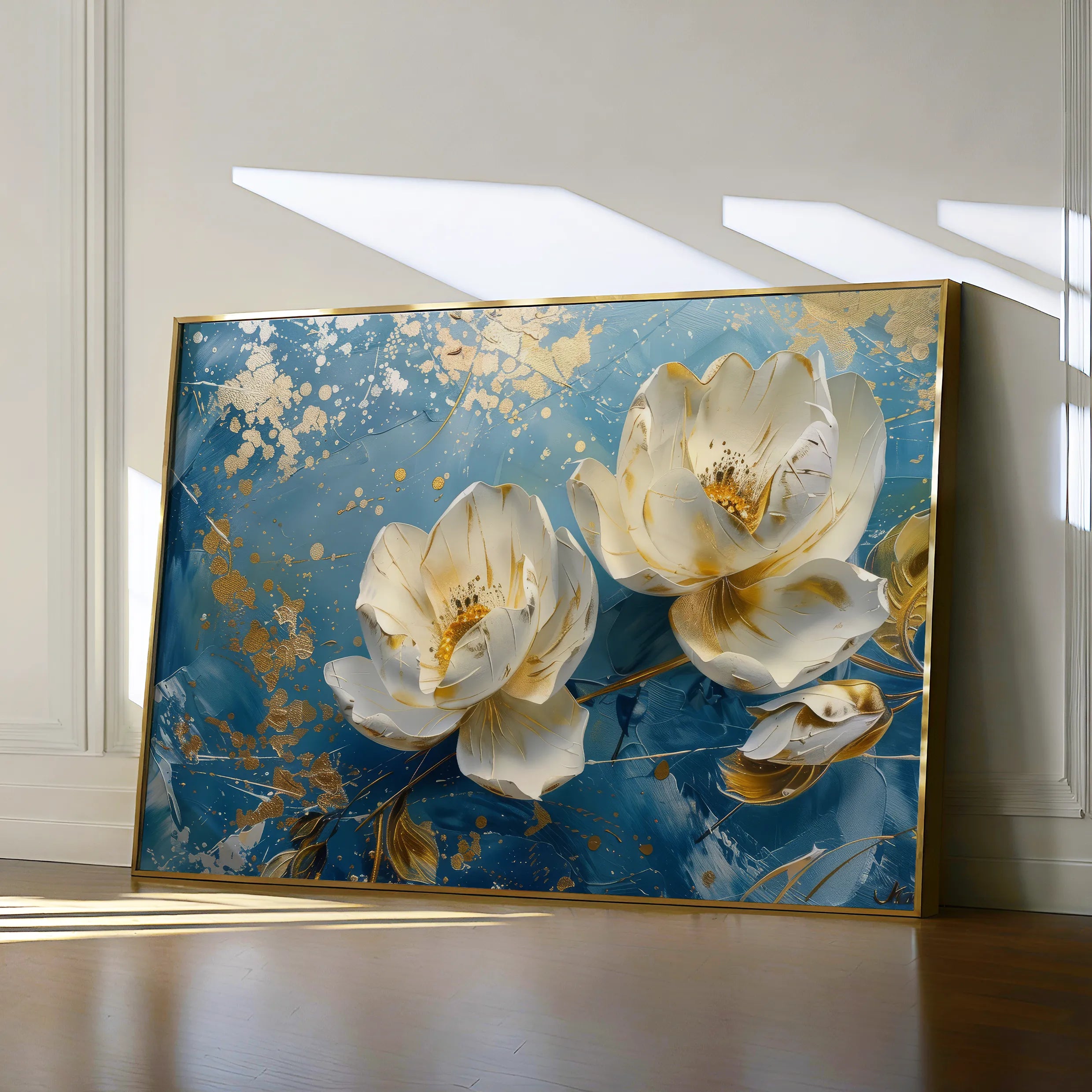 Floral 458 Canvas Art 18" x 24" / 45 x 60 cm / Black