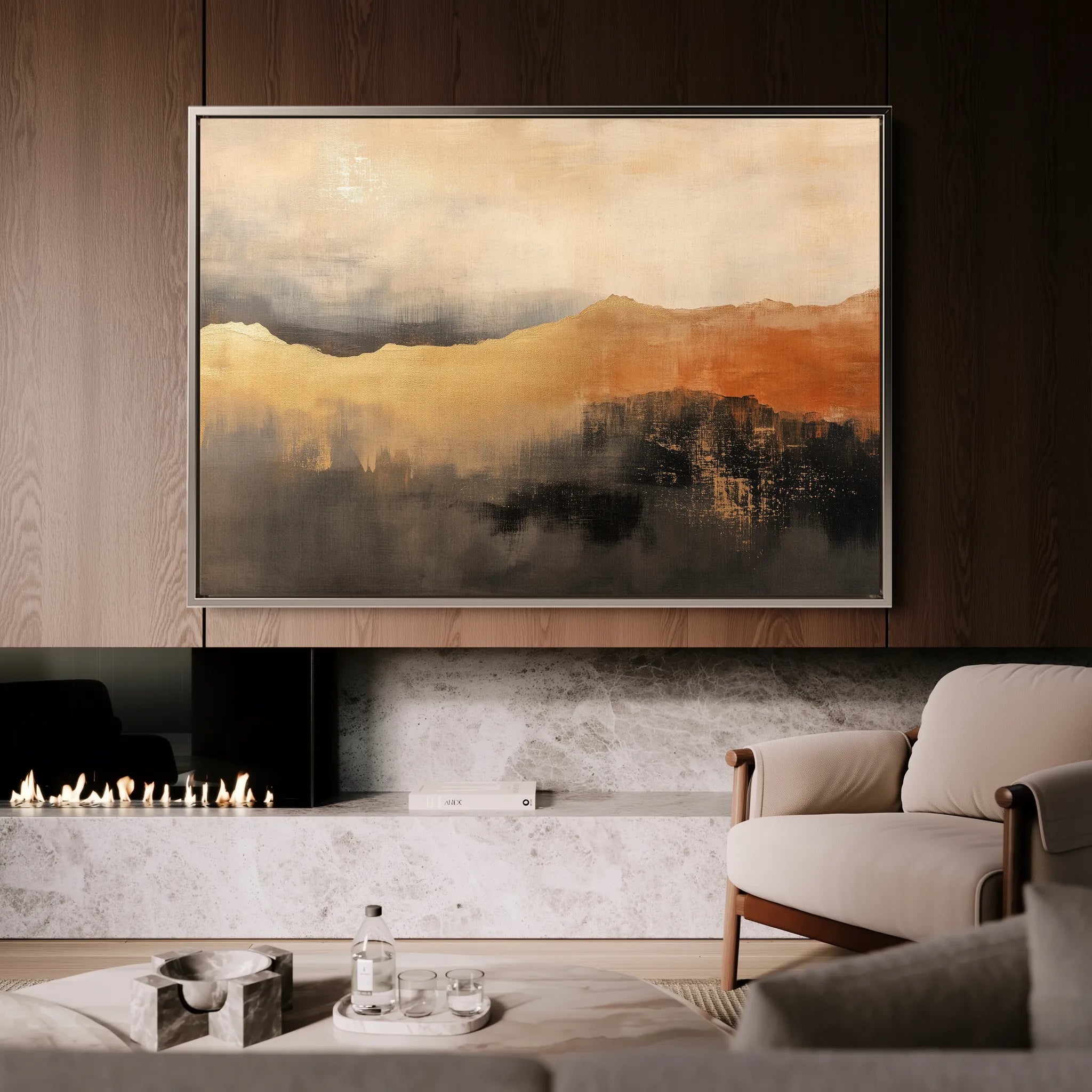 Abstract 459 Canvas Art 18" x 24" / 45 x 60 cm / Black