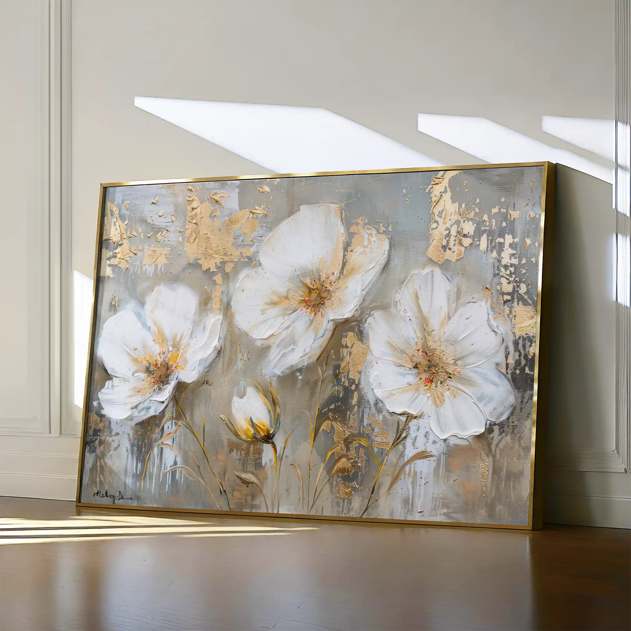 Floral 459 Canvas Art 60 x 40 cm / Black