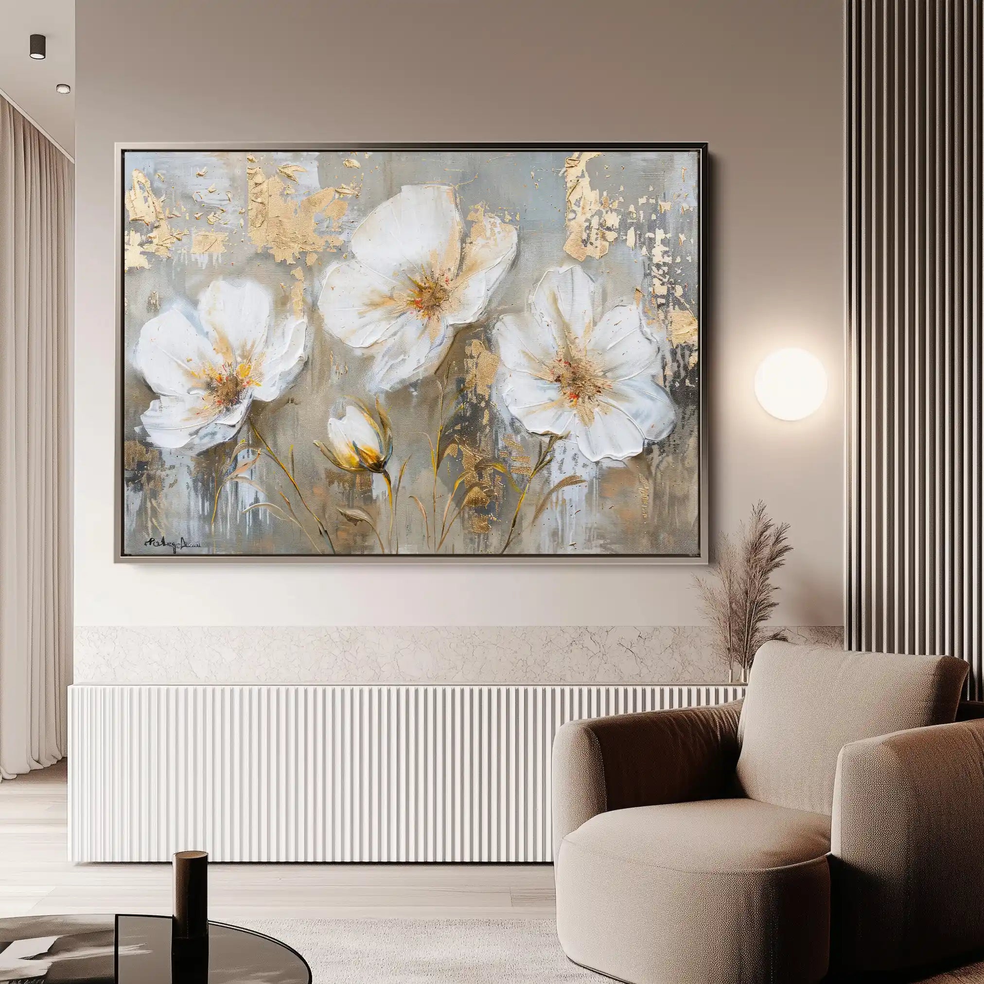 Floral 459 Canvas Art 60 x 40 cm / Black