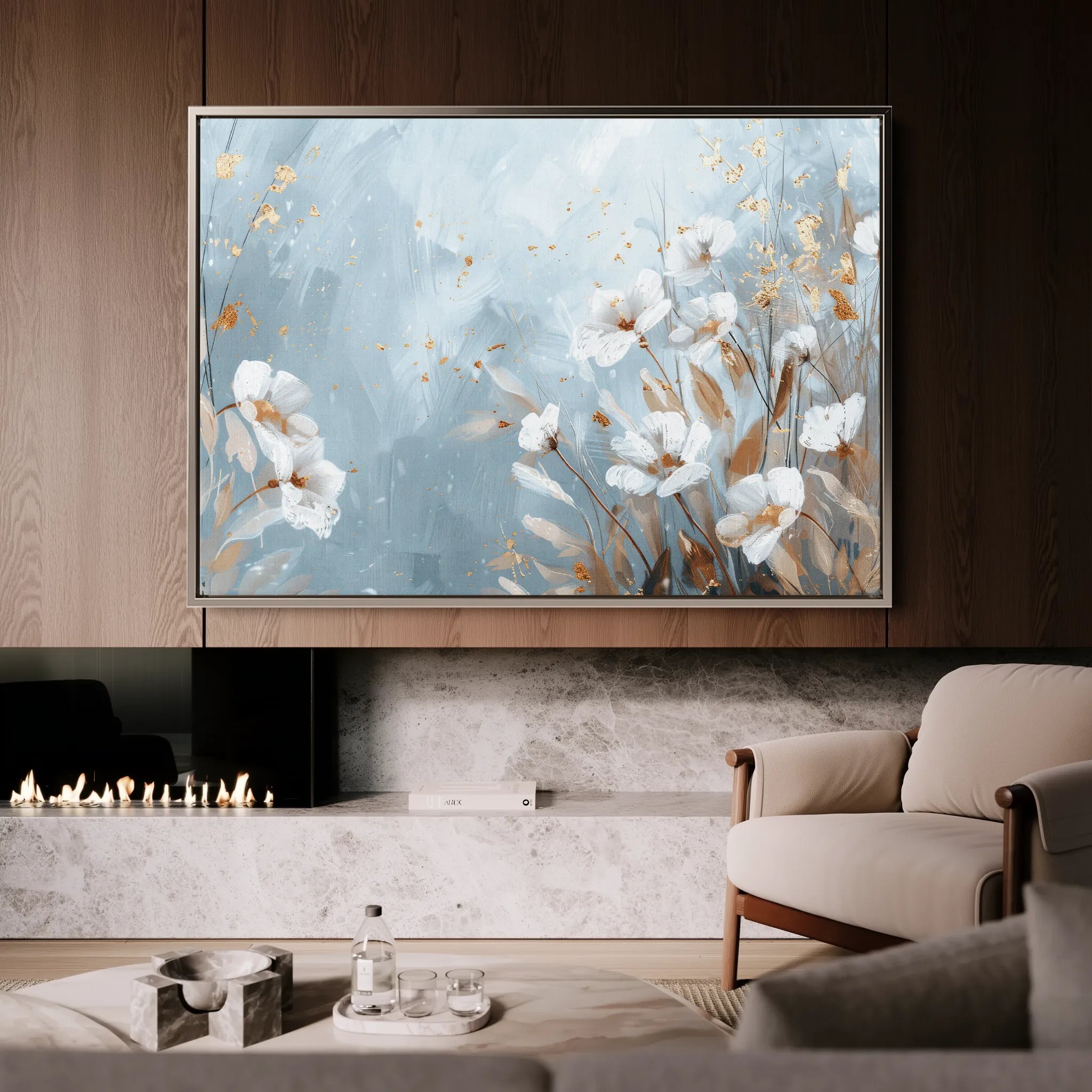 Floral 462 Canvas Art 18" x 24" / 45 x 60 cm / Black