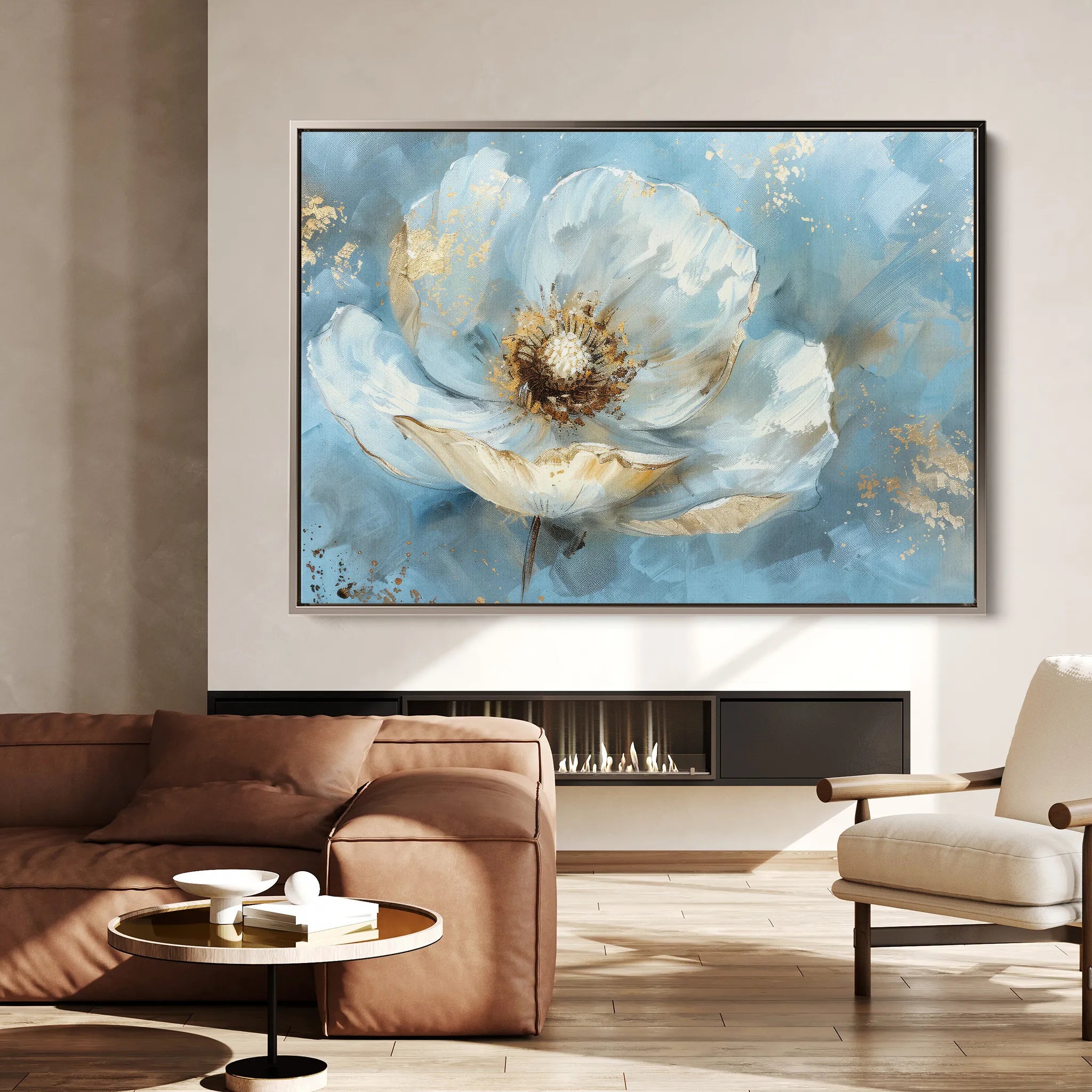 Floral 463 Canvas Art 18" x 24" / 45 x 60 cm / Black