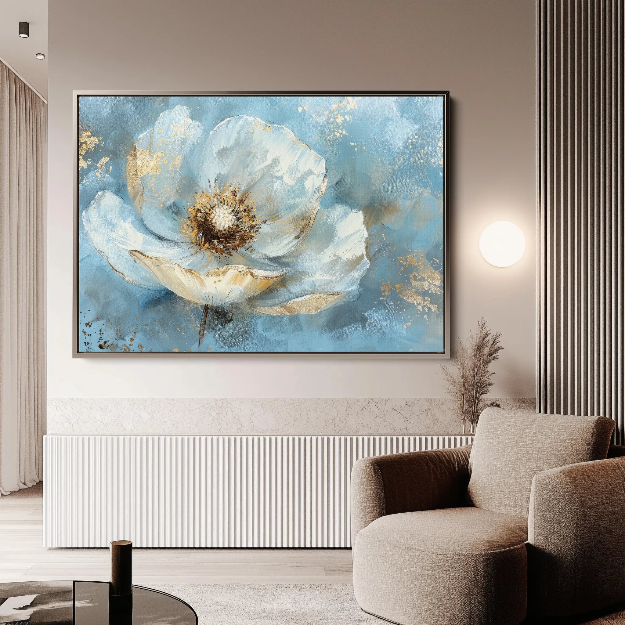 Floral 463 Canvas Art 18" x 24" / 45 x 60 cm / Black