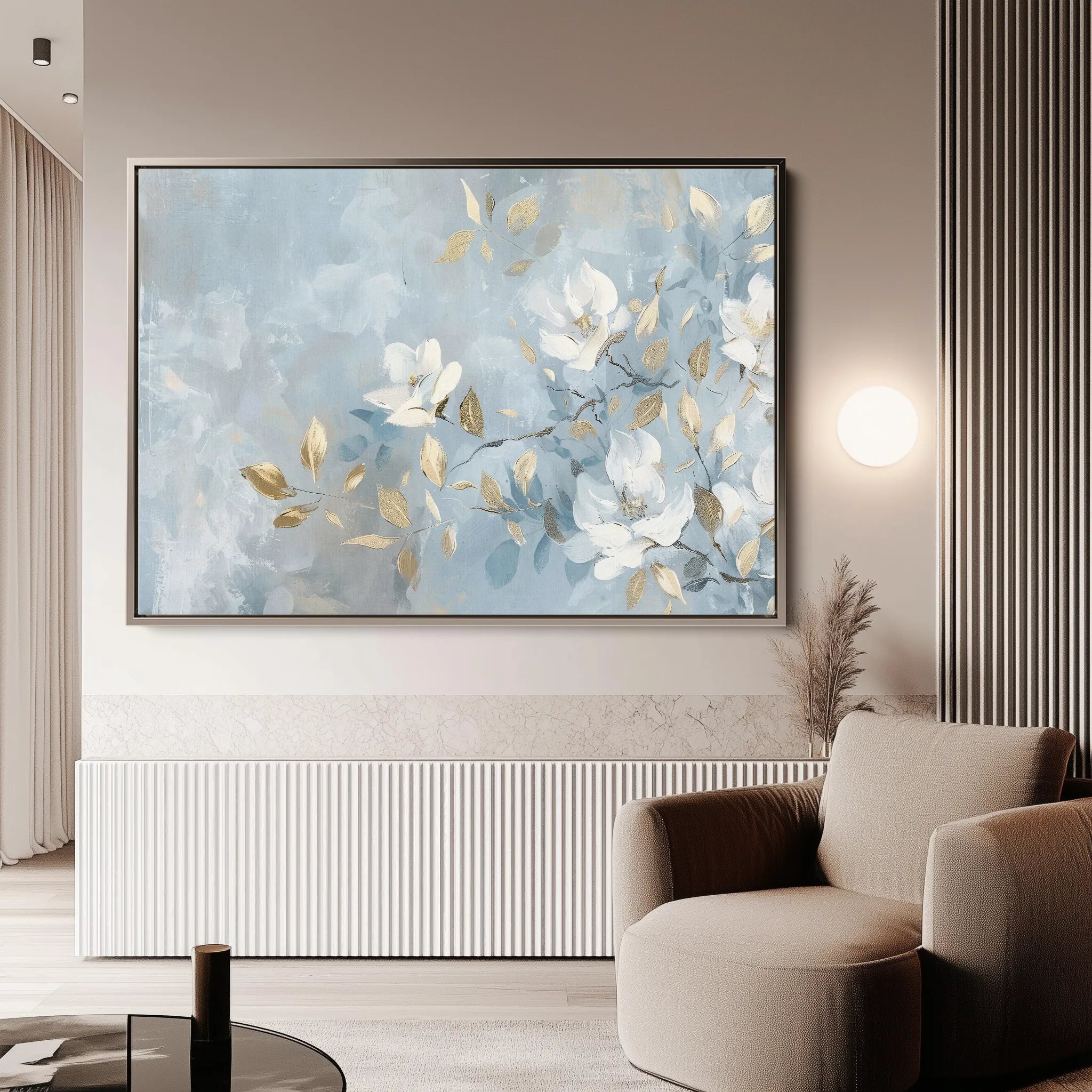 Floral 464 Canvas Art 18" x 24" / 45 x 60 cm / Black