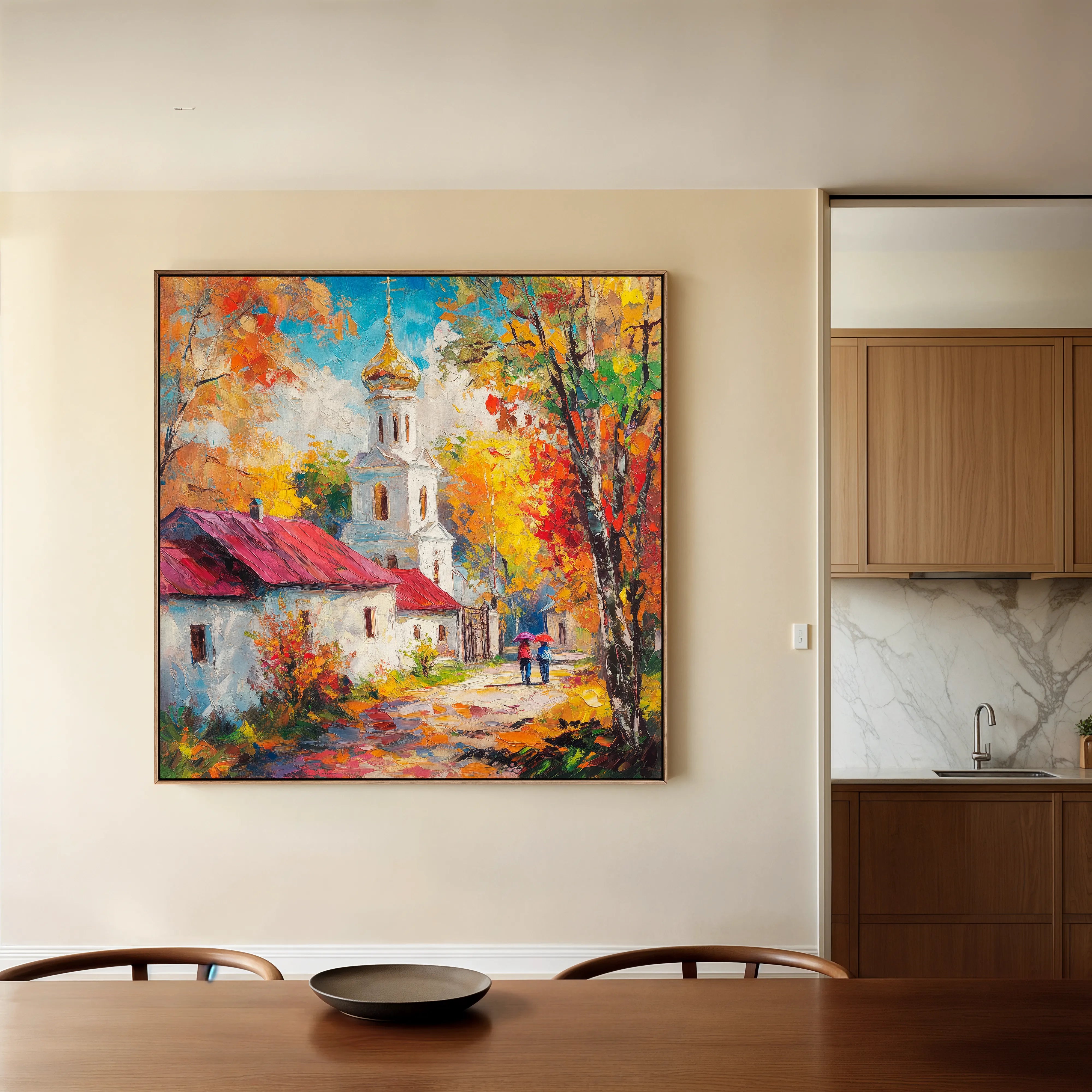 Landscape 464 Canvas Art 16" x 16" / 40 x 40 cm / Black