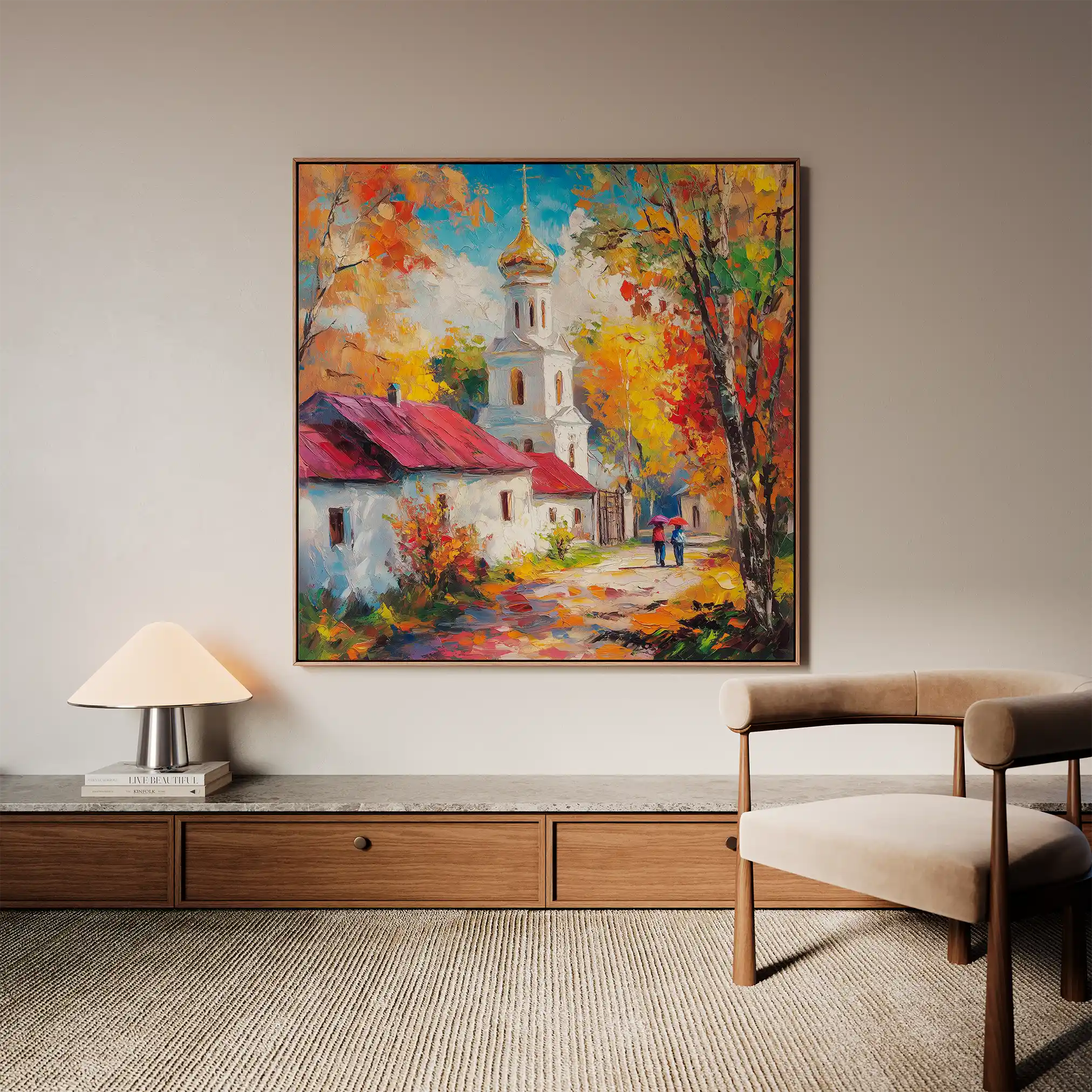 Landscape 464 Canvas Art 60 x 60 cm / Black