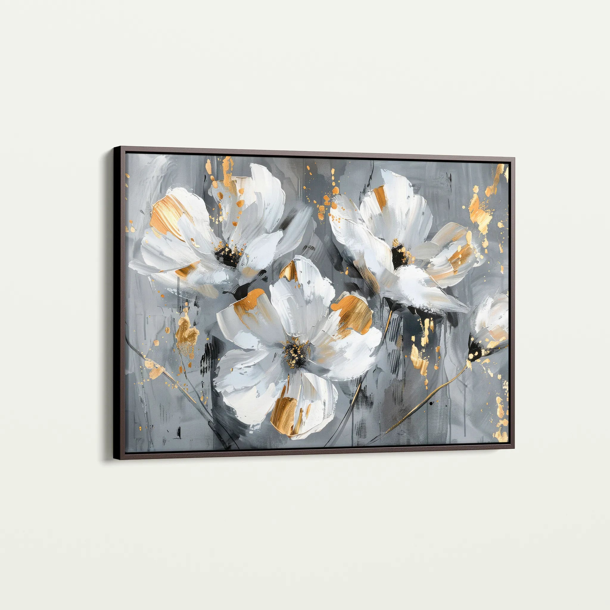 Floral 465 Canvas Art 18" x 24" / 45 x 60 cm / Black