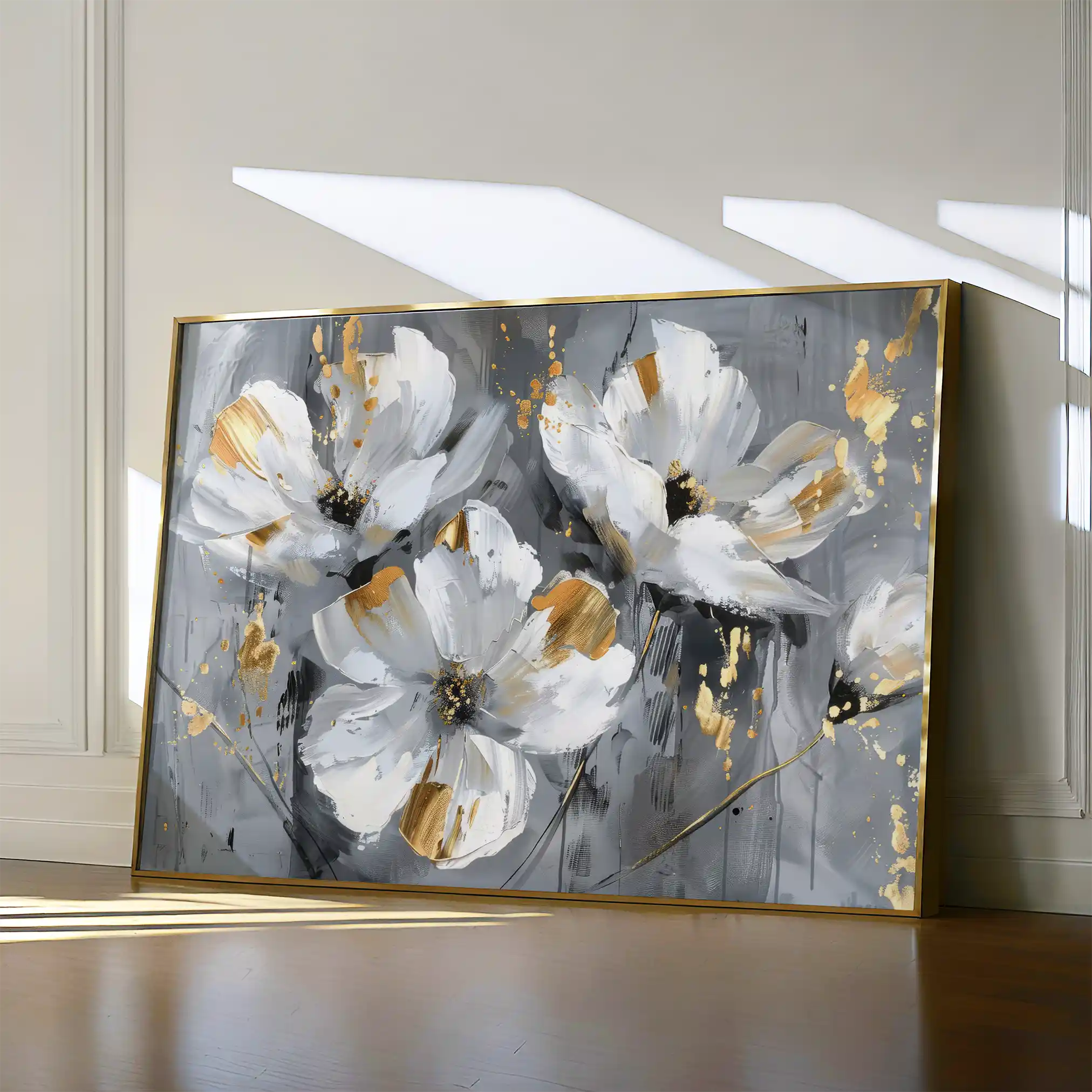 Floral 465 Canvas Art 60 x 40 cm / Black