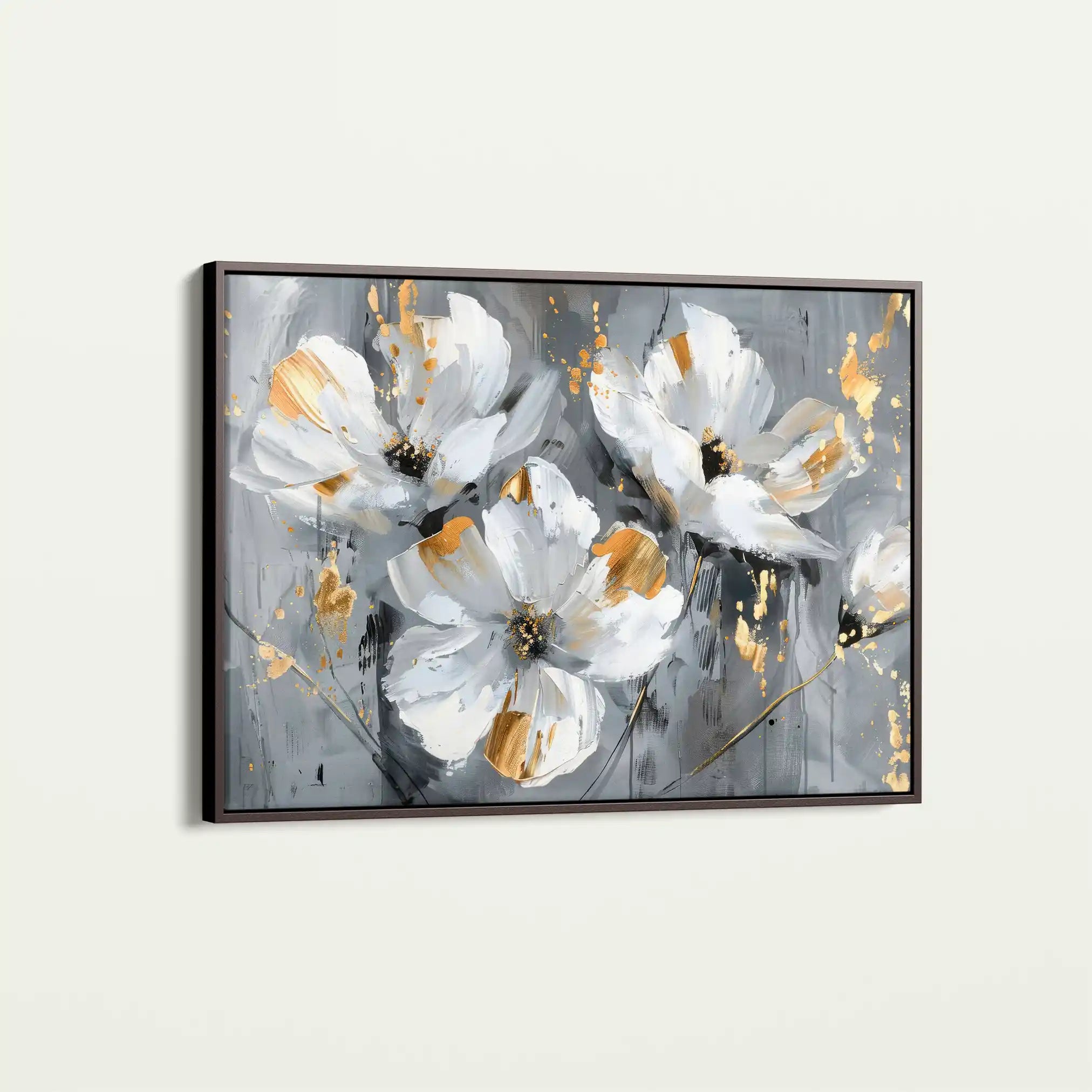 Floral 465 Canvas Art 60 x 40 cm / Black