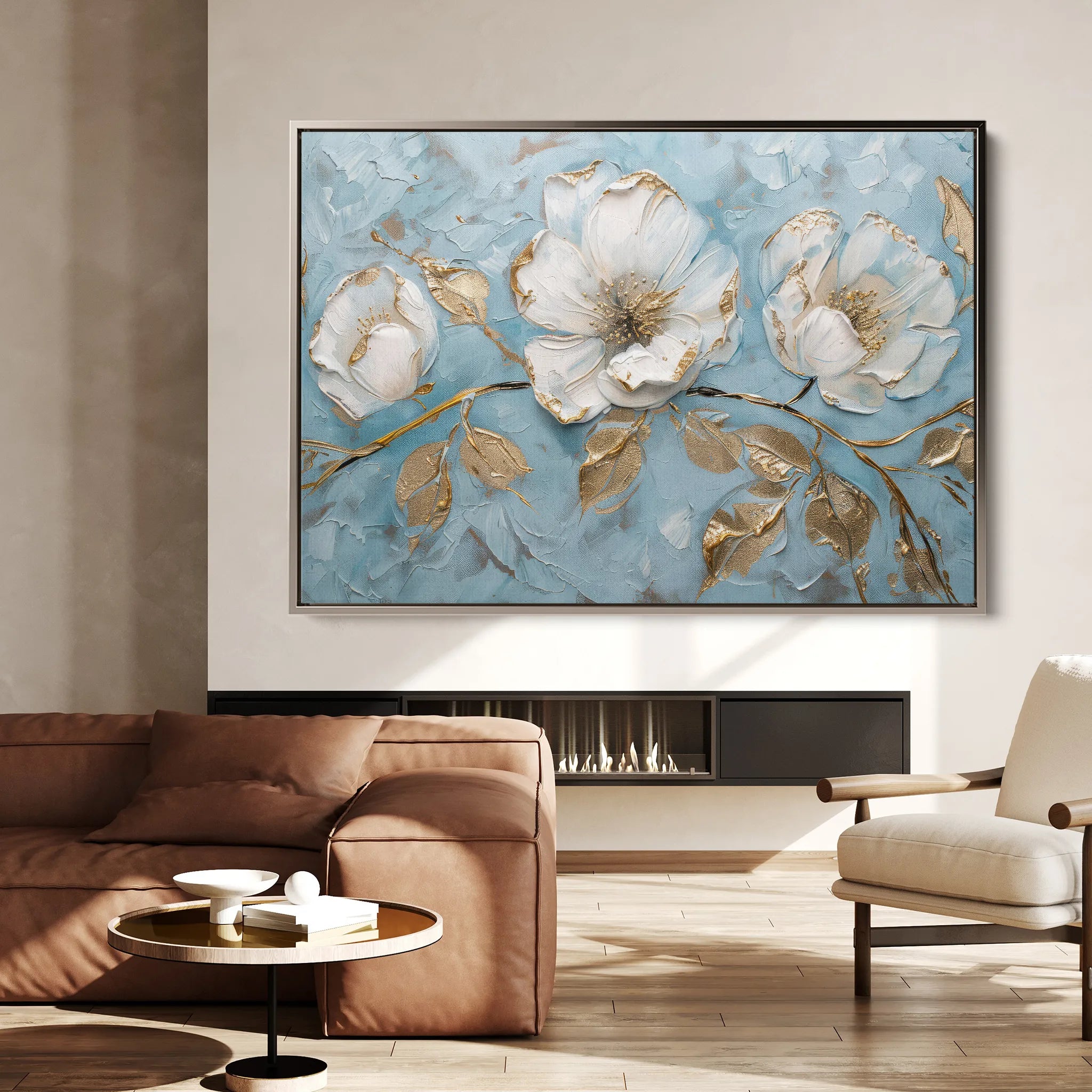 Floral 466 Canvas Art 18" x 24" / 45 x 60 cm / Black