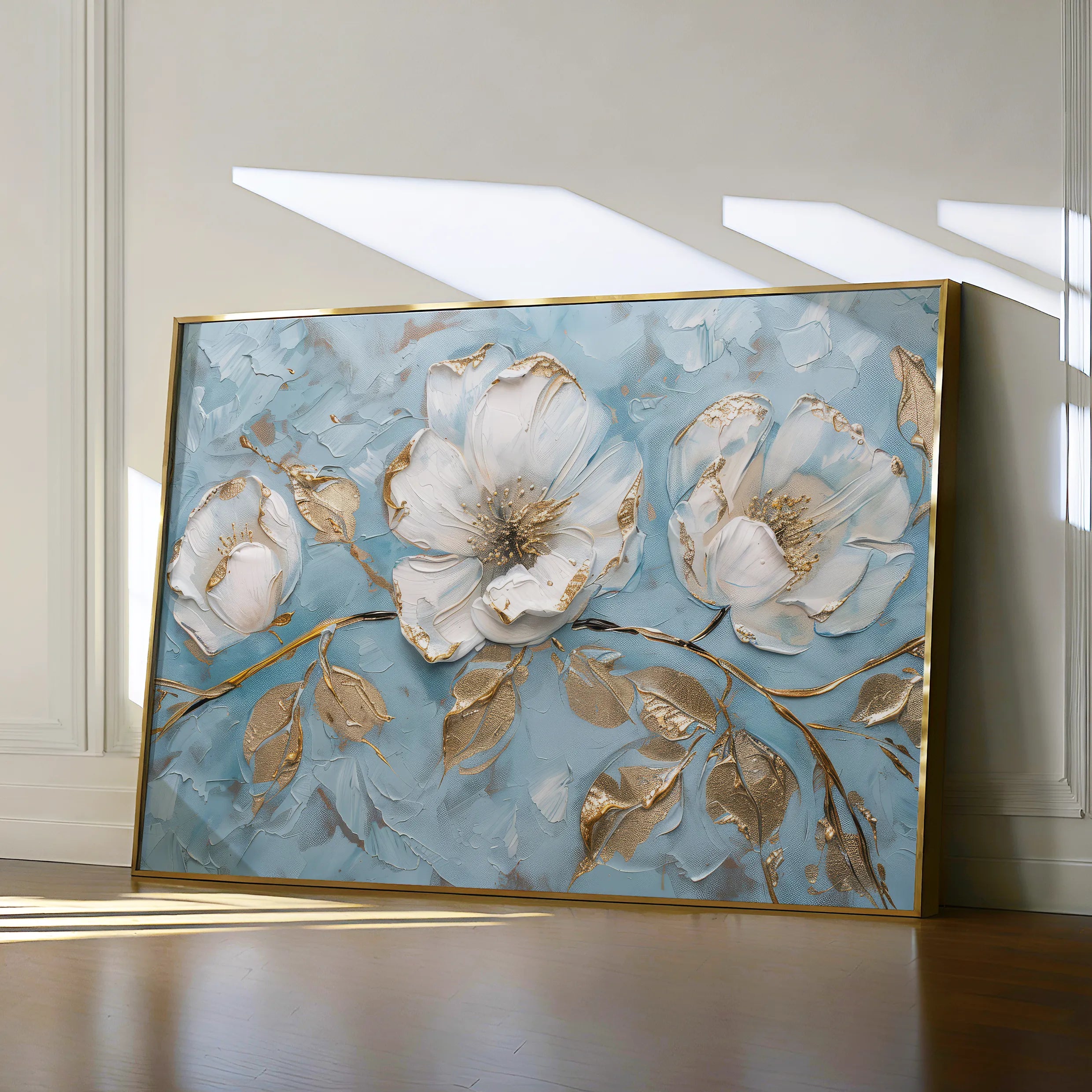 Floral 466 Canvas Art 18" x 24" / 45 x 60 cm / Black