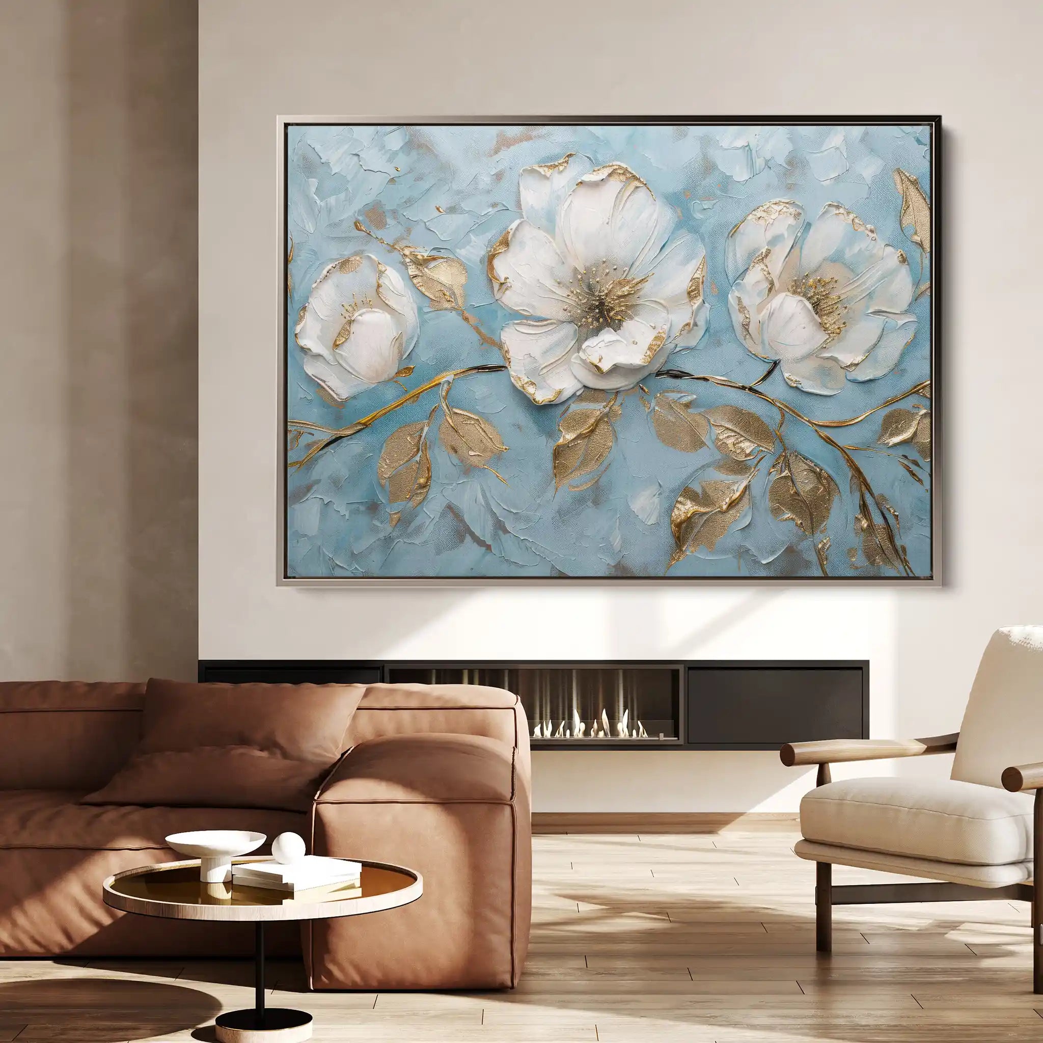 Floral 466 Canvas Art 60 x 40 cm / Black