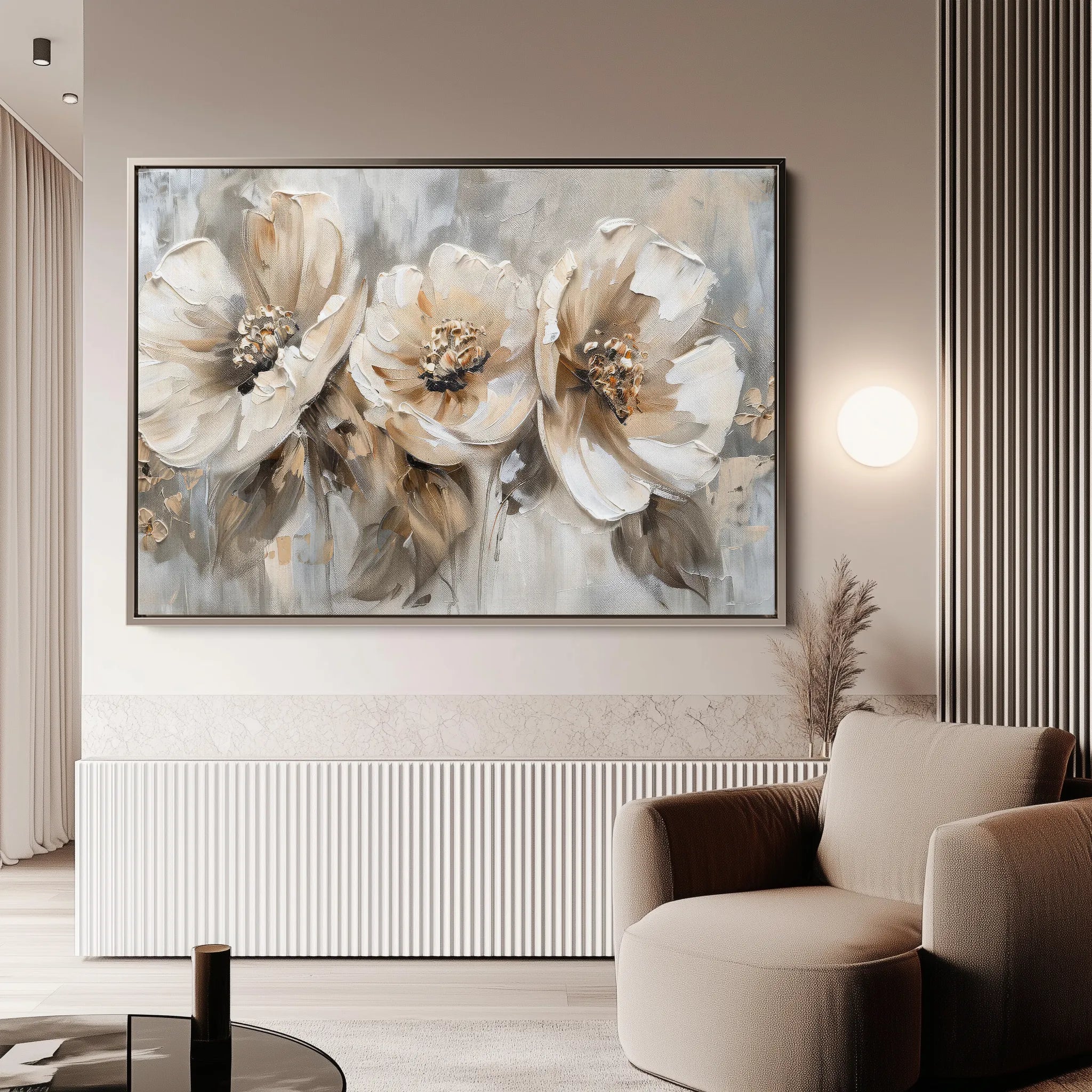 Floral 467 Canvas Art 18" x 24" / 45 x 60 cm / Black