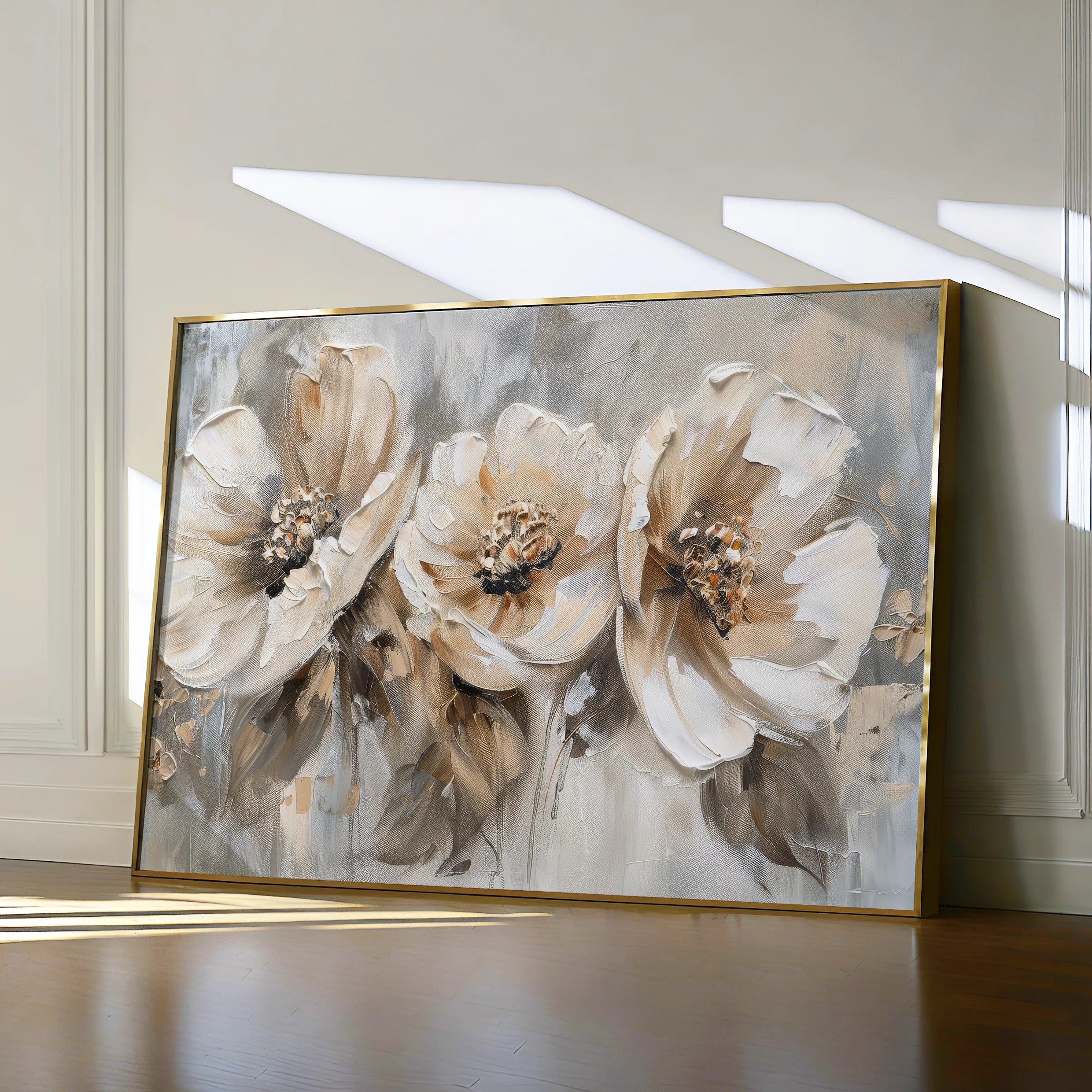 Floral 467 Canvas Art 18" x 24" / 45 x 60 cm / Black
