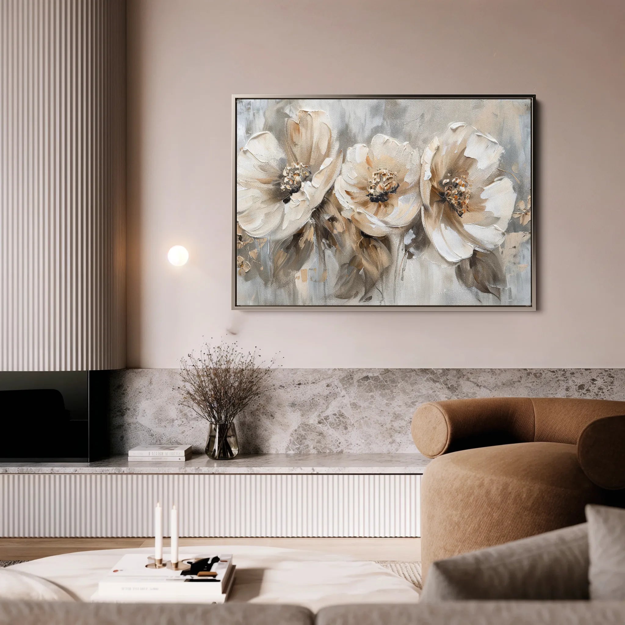 Floral 467 Canvas Art 18" x 24" / 45 x 60 cm / Black