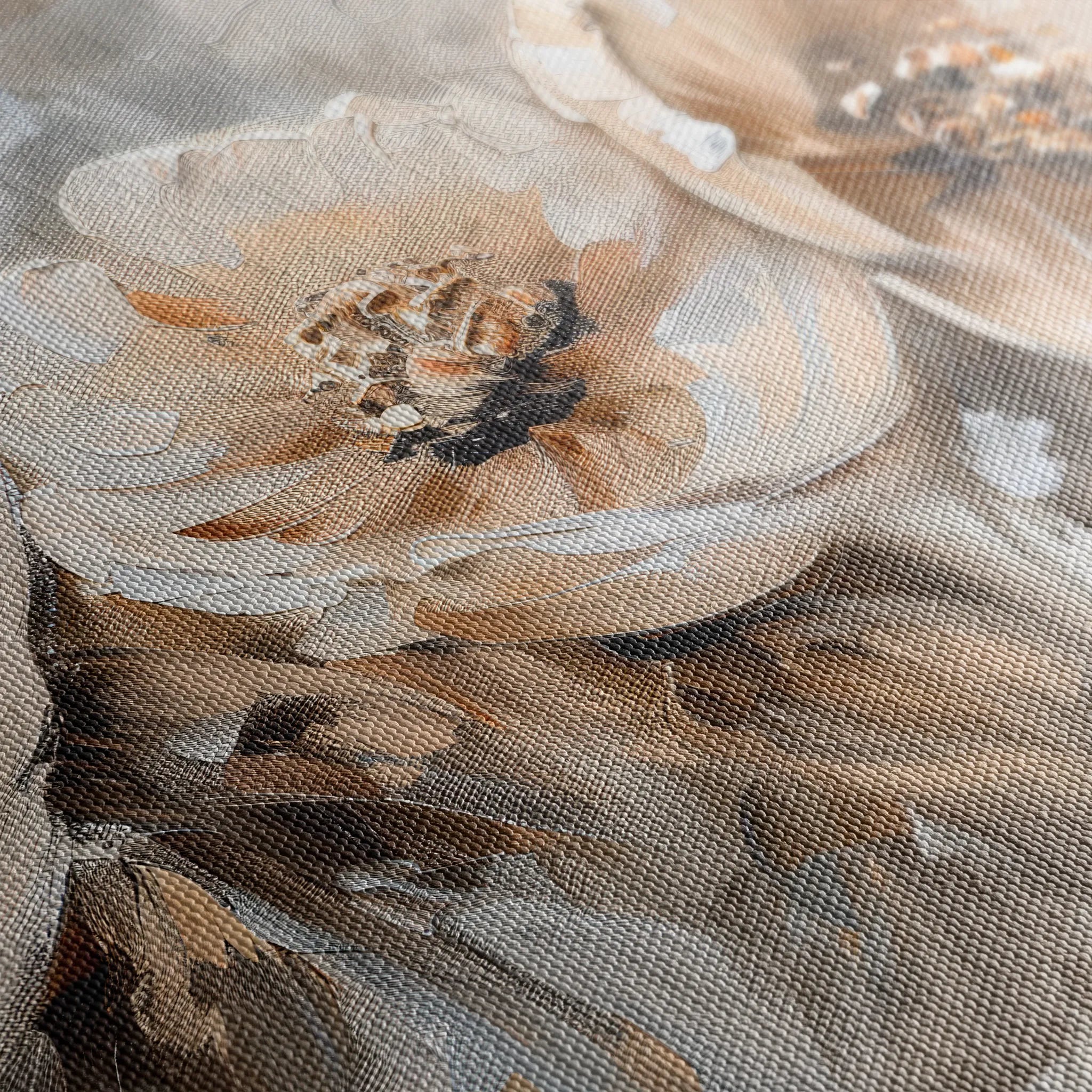 Floral 467 Canvas Art 18" x 24" / 45 x 60 cm / Black