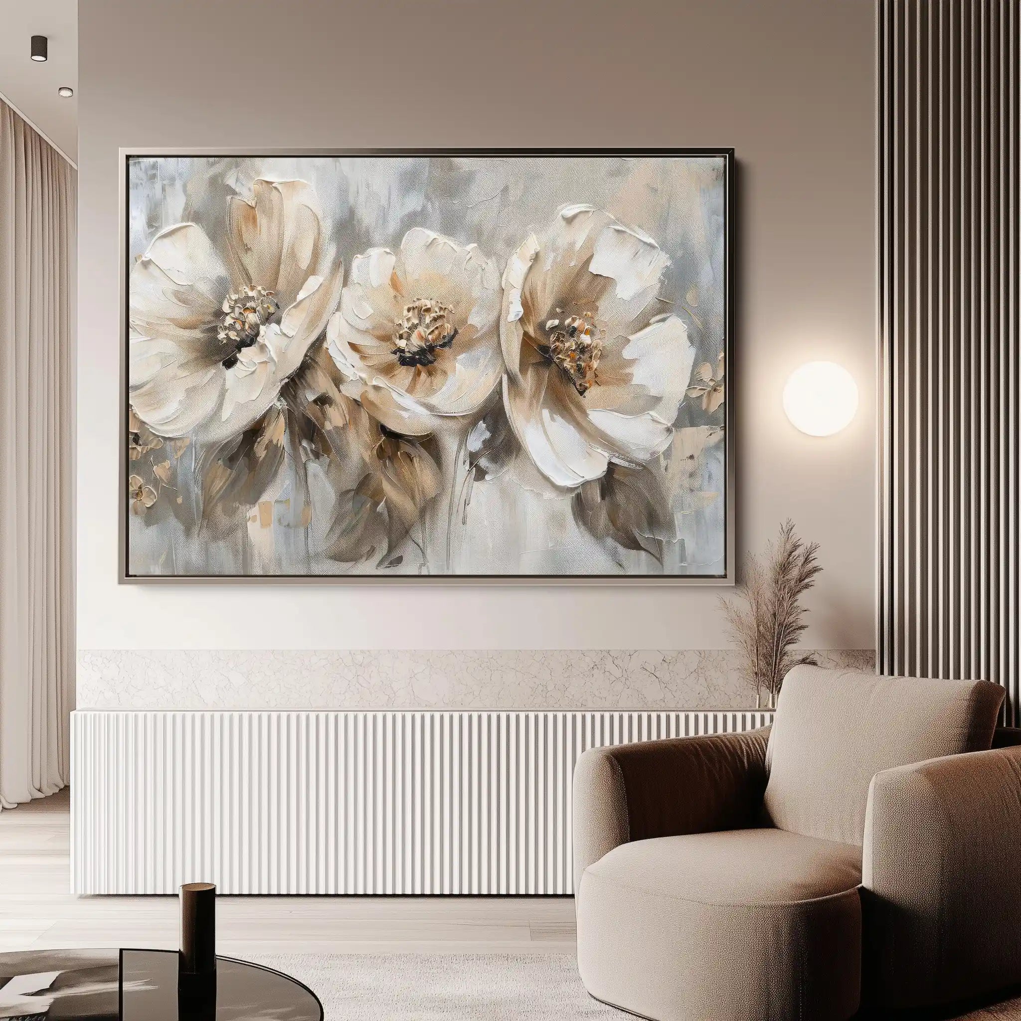 Floral 467 Canvas Art 60 x 40 cm / Black