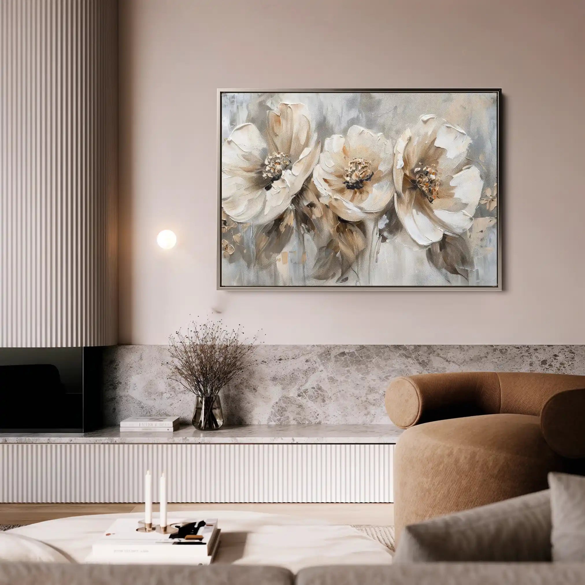 Floral 467 Canvas Art 60 x 40 cm / Black