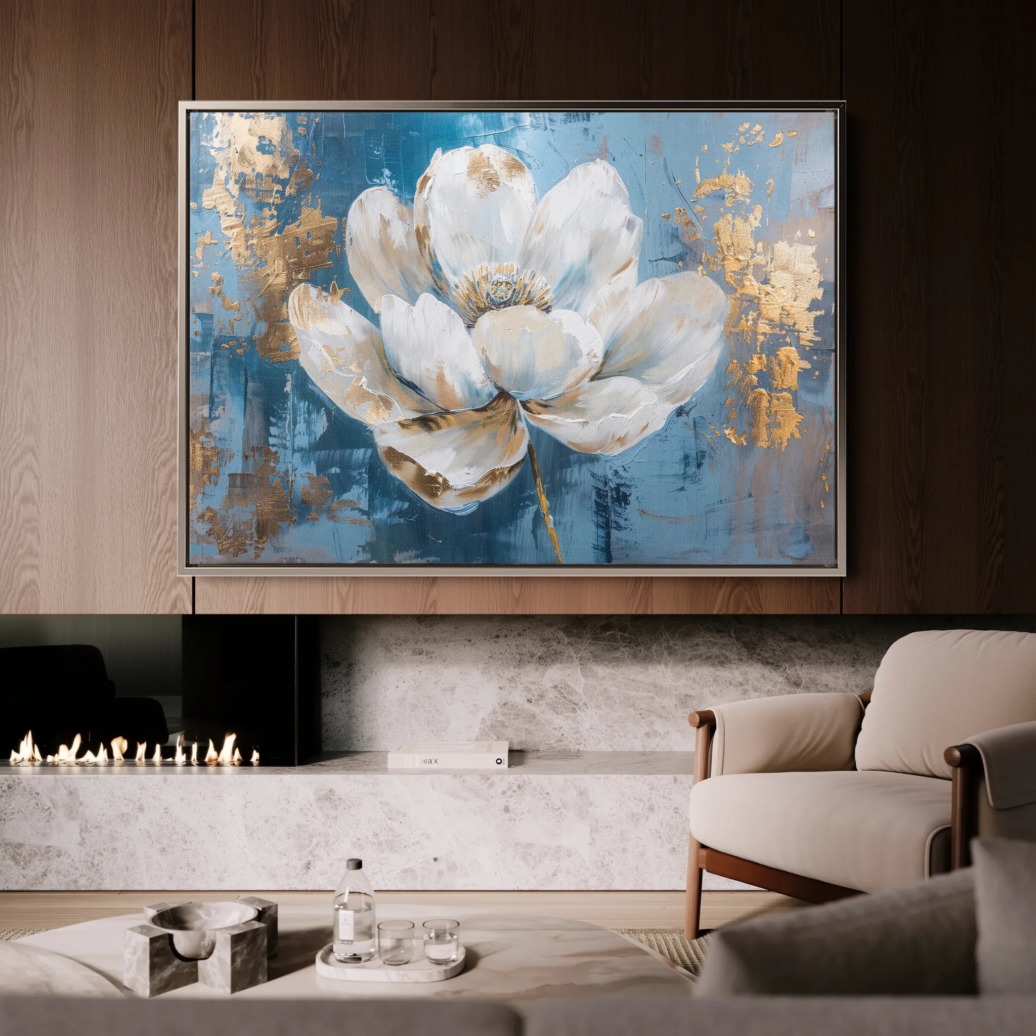 Floral 468 Canvas Art 18" x 24" / 45 x 60 cm / Black